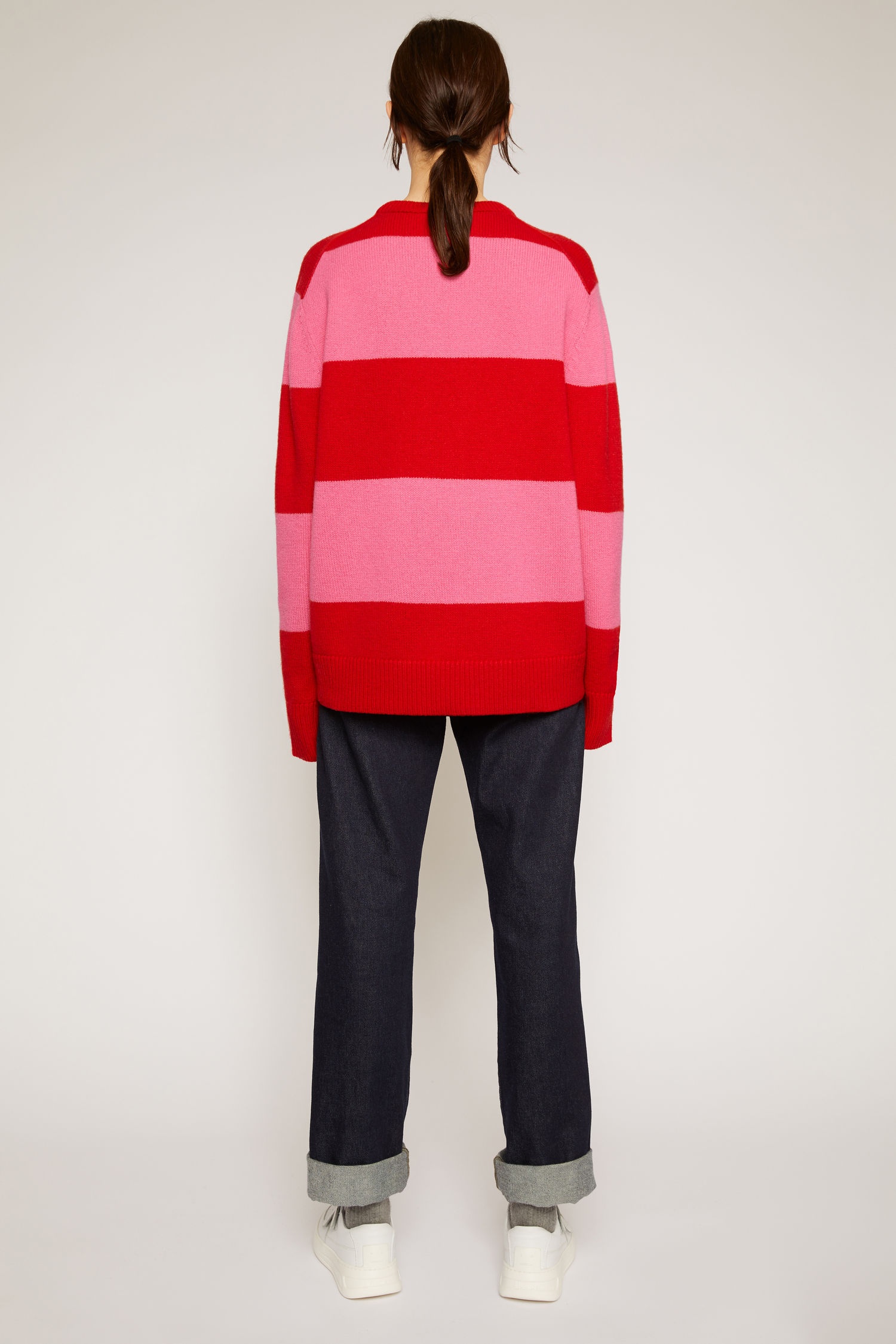 Block stripe sweater red/bubblegum pink - 5