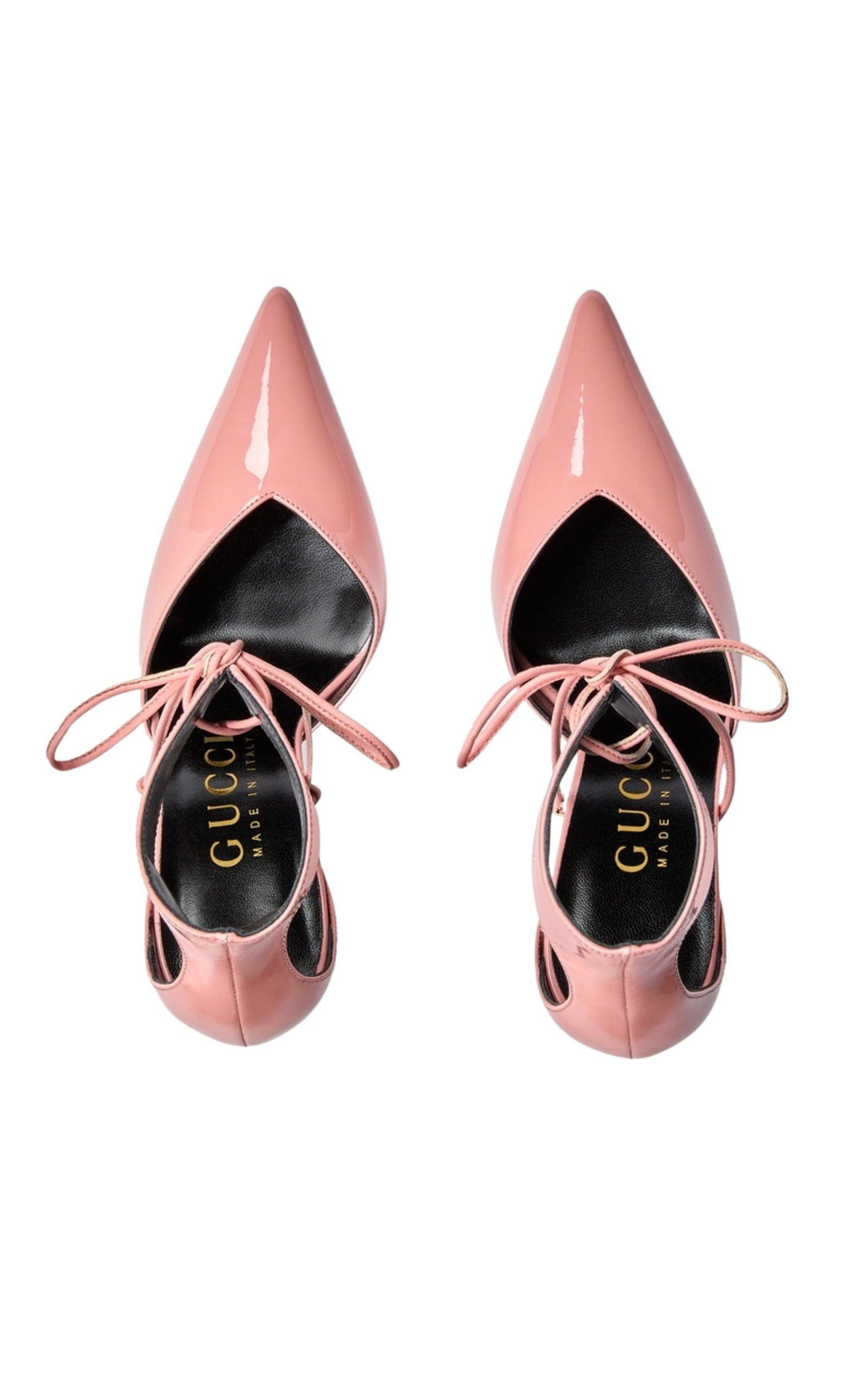 Priscilla Glossed-Leather Pumps in Pink - 5