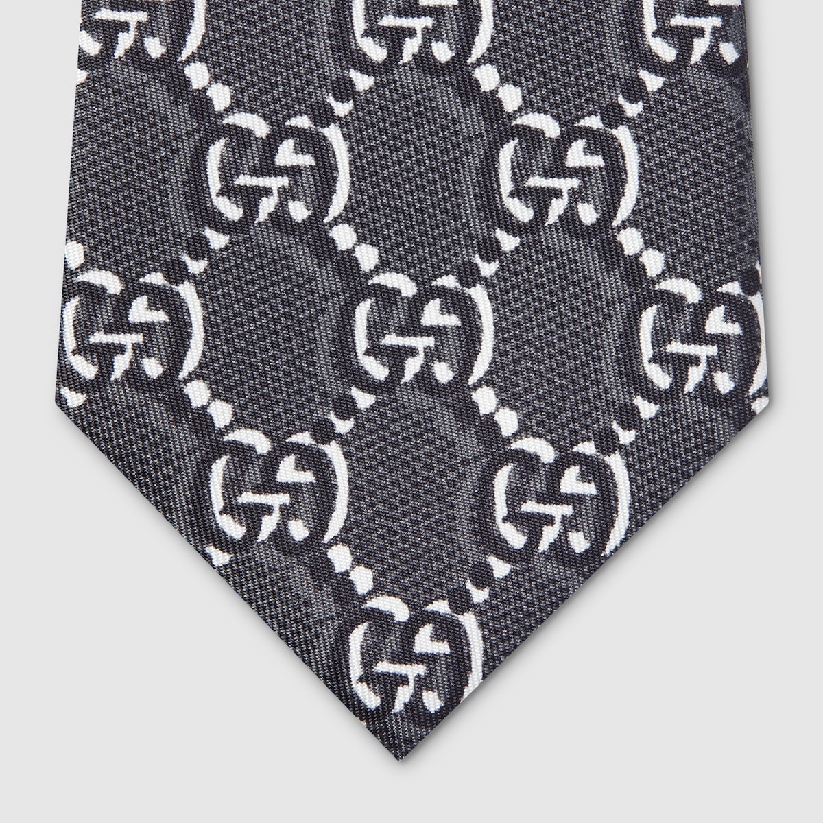 Silk tie with GG print - 4