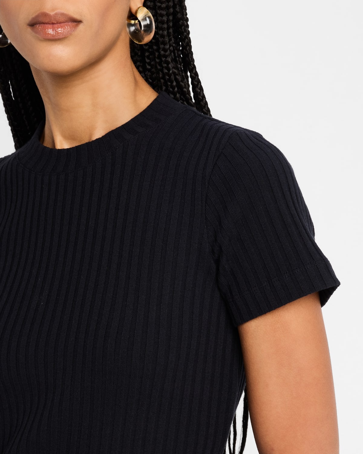 Ribbed Short-Sleeve Crewneck Top - 5