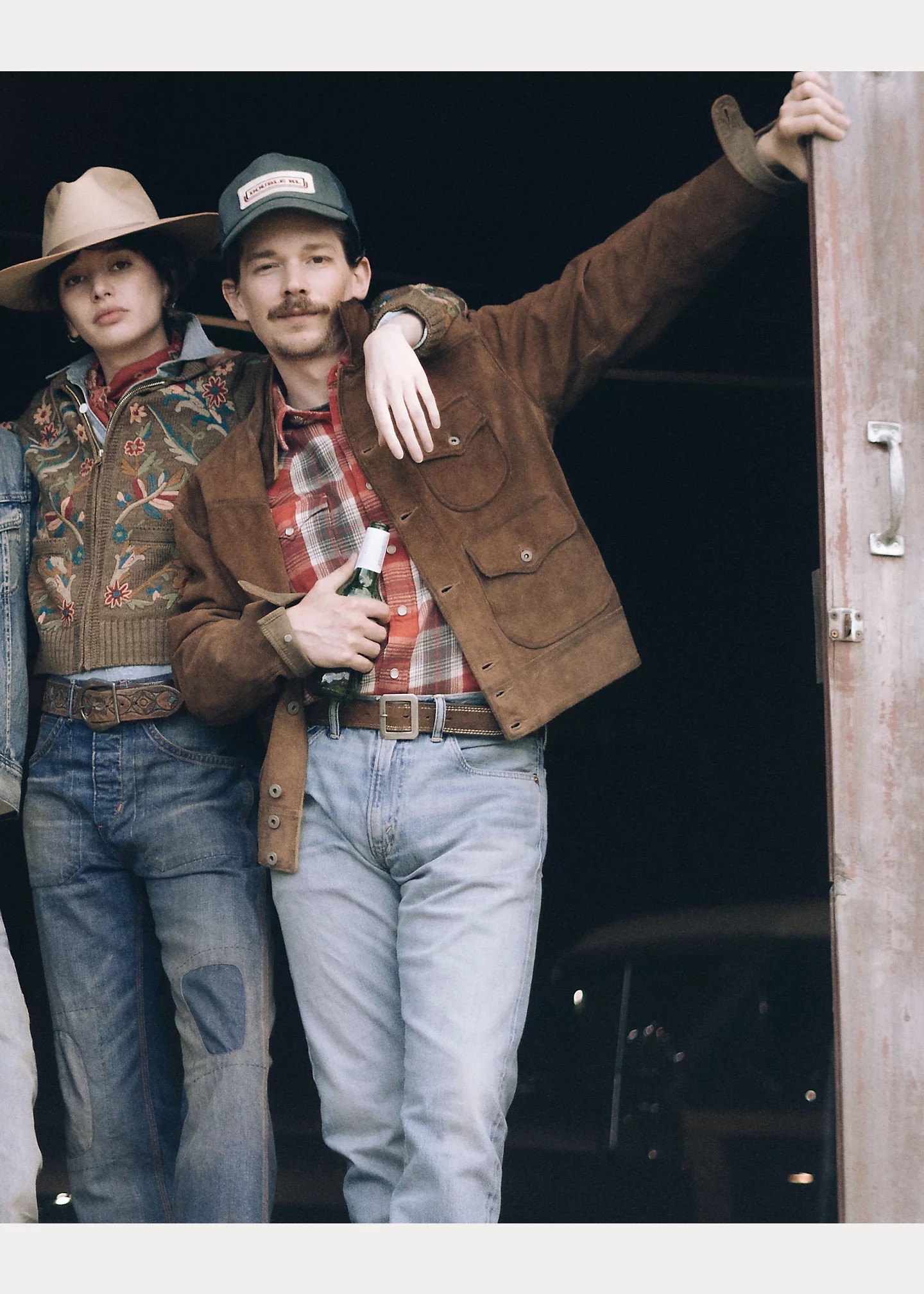 Slim Fit Plaid Twill Western Shirt - 7