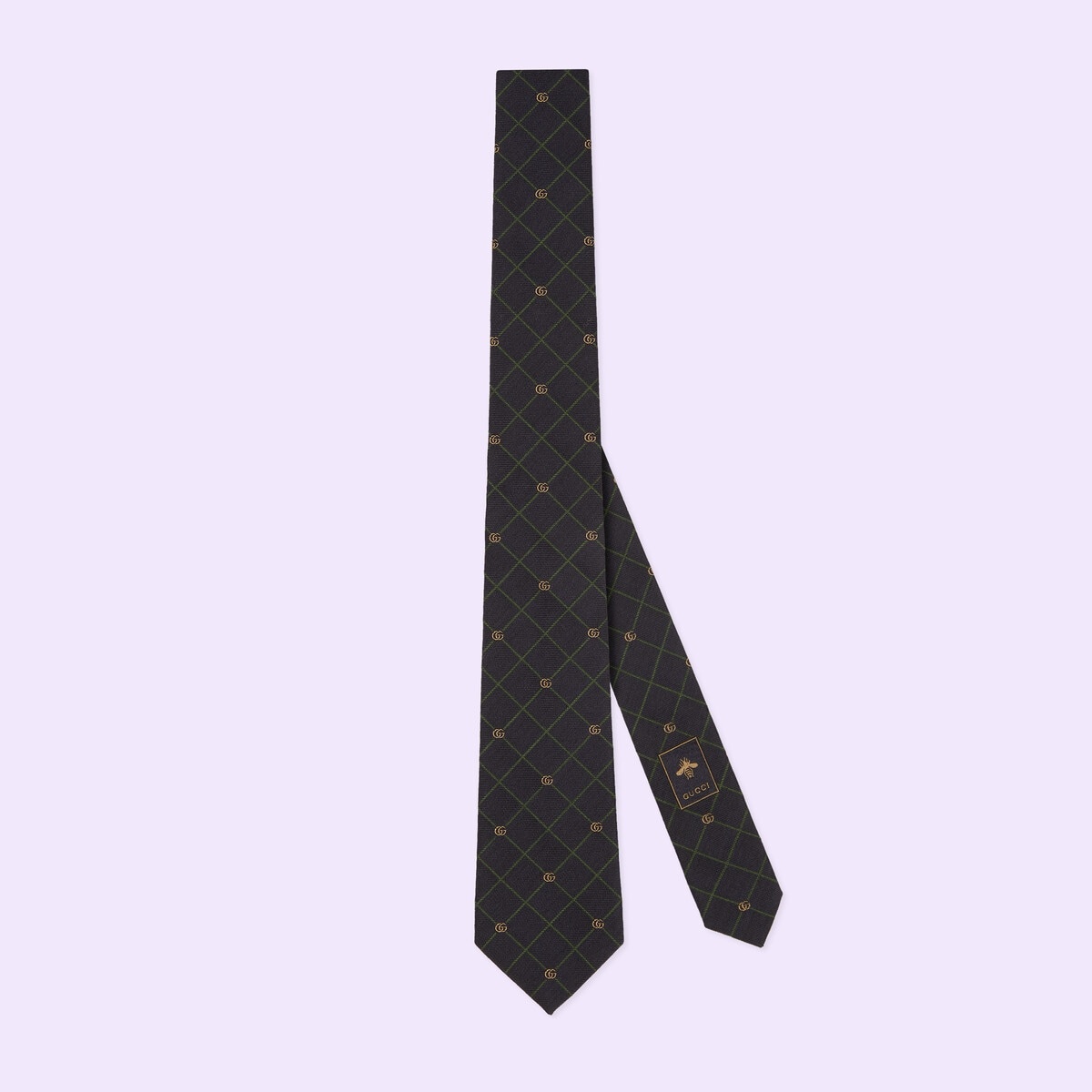 Double G and check silk jacquard tie - 1