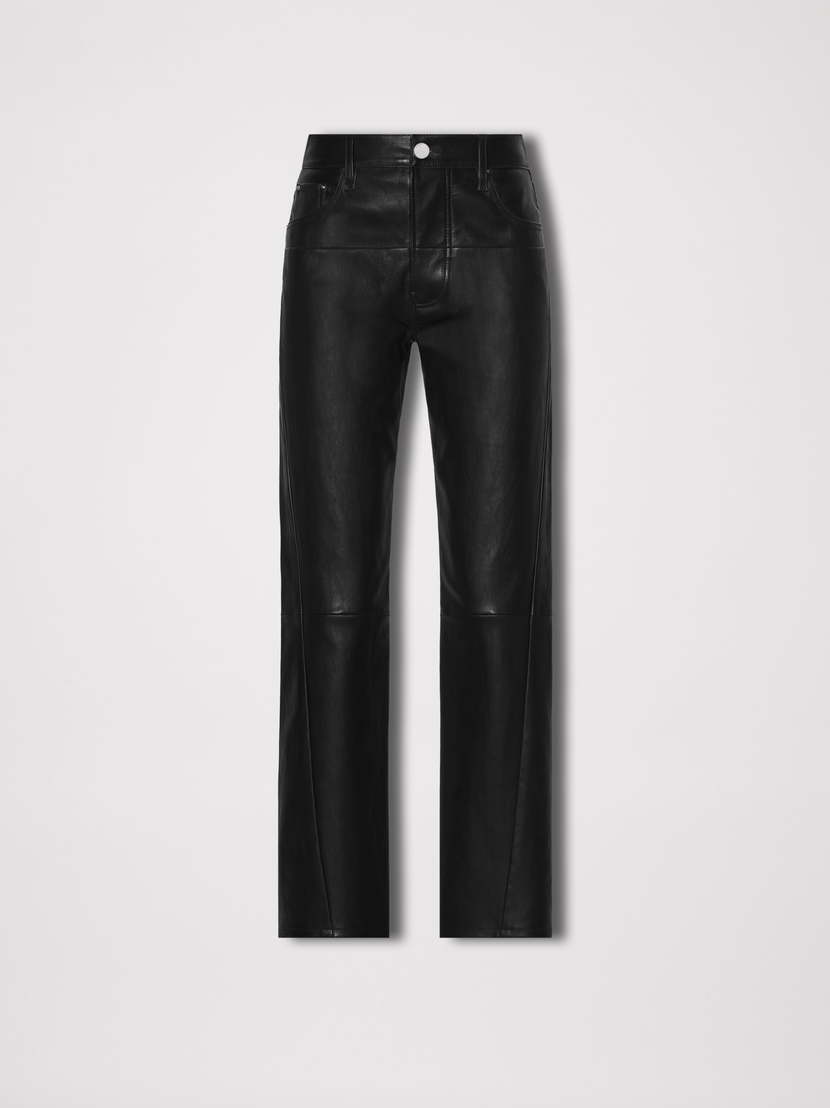 LEATHER 5 POCKET STRAIGHT PANT - 1