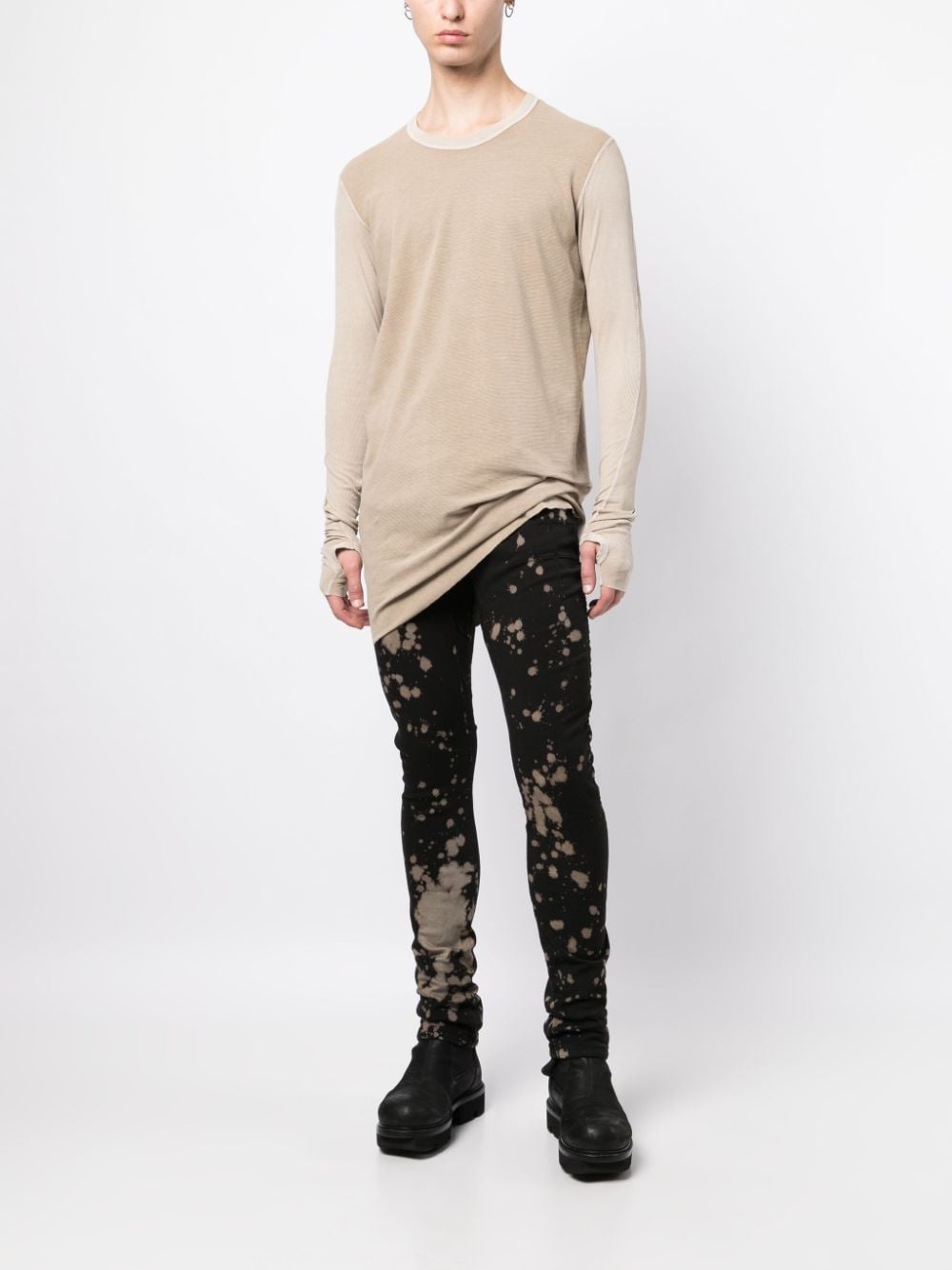 bleached-effect slim-cut jeans - 2