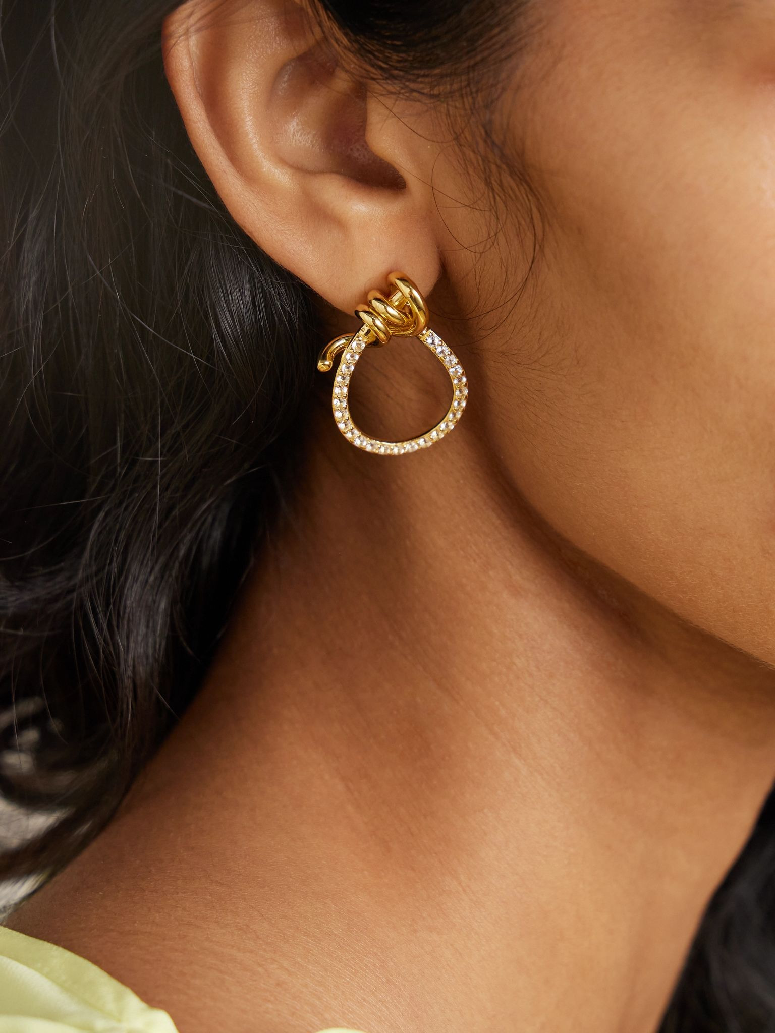 Notsobig Thread II recycled gold vermeil topaz earrings Gold - 4
