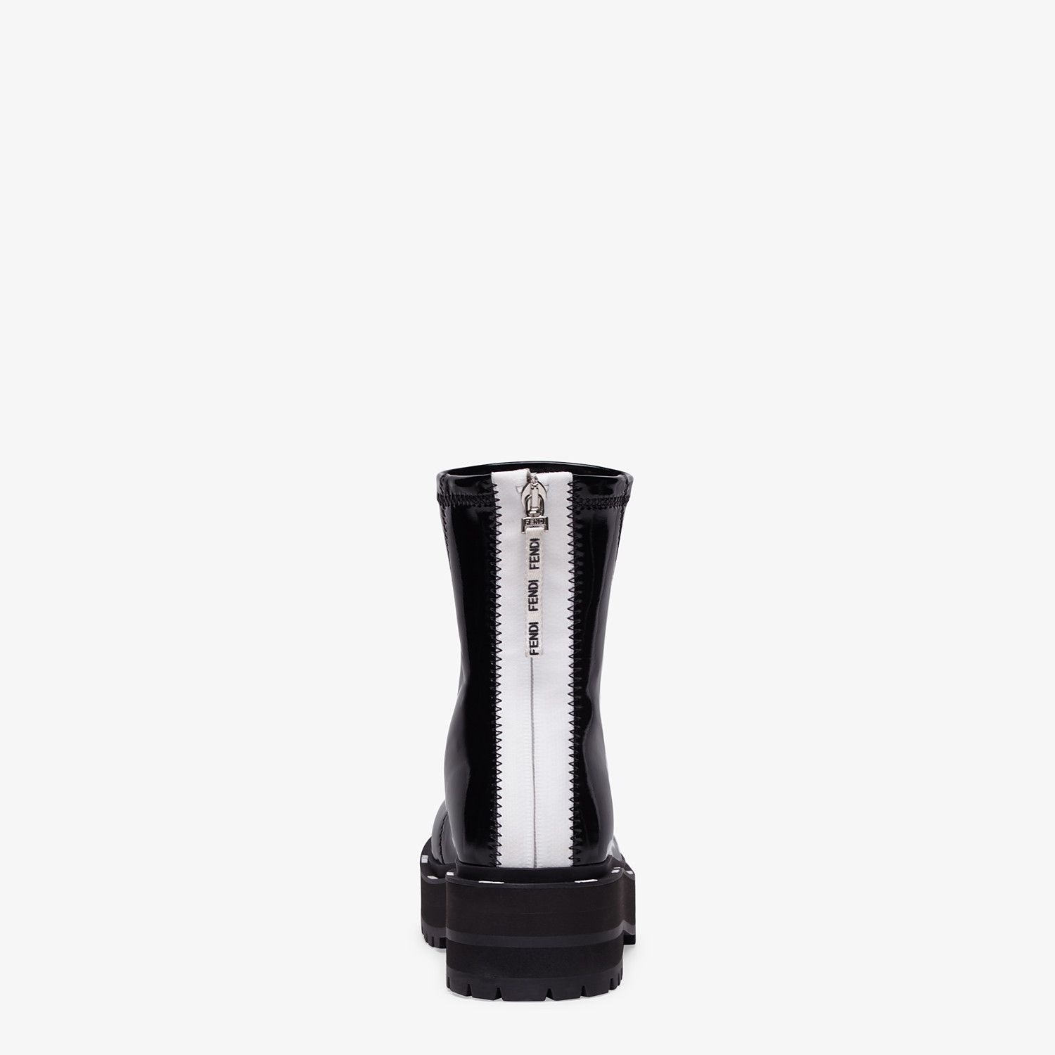 Glossy black neoprene biker boots - 3