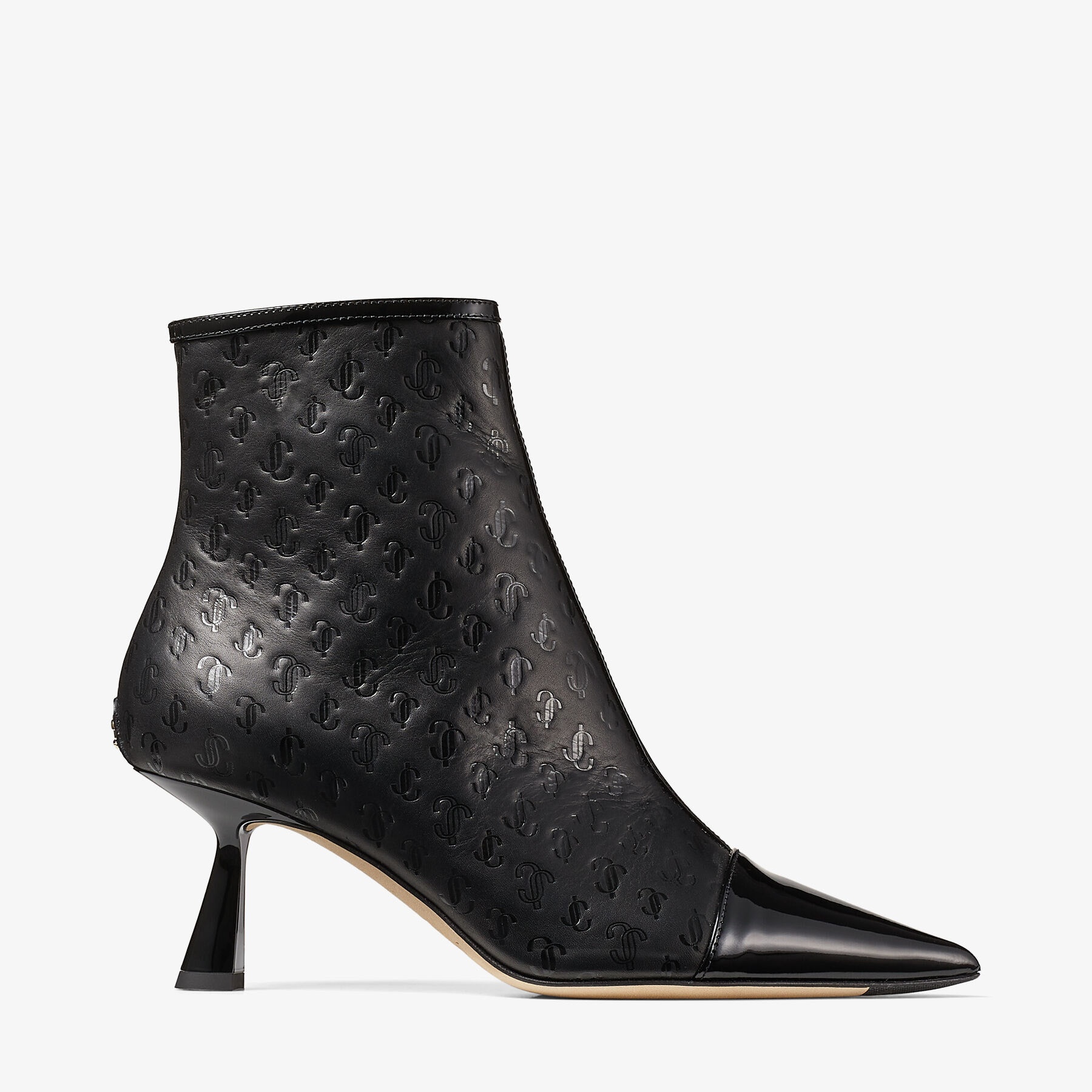 Kix/z 65
Black Patent and JC Monogram Leather Ankle Boots - 1