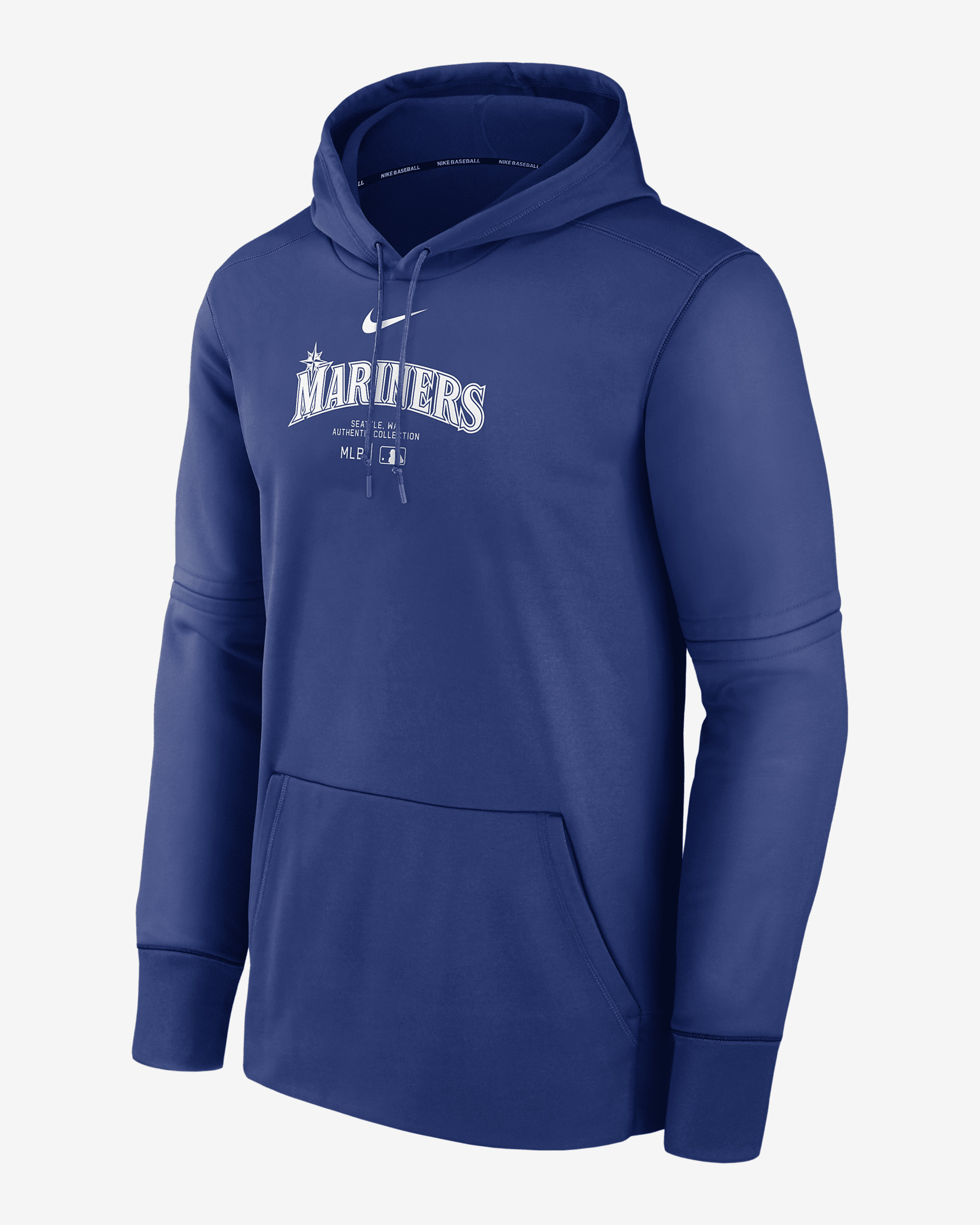 Men's Seattle Mariners Authentic Collection Practice Nike Therma MLB Pullover Hoodie - 1