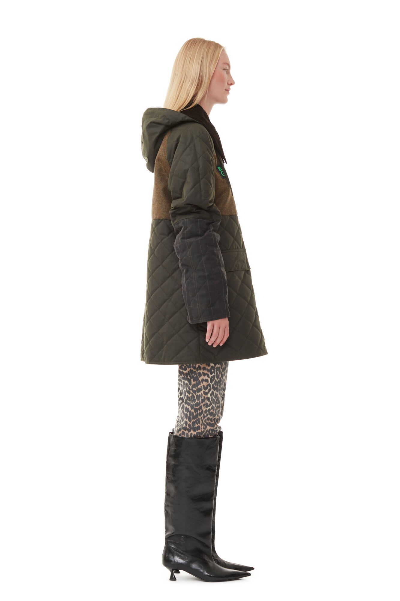GANNI X BARBOUR SHORT BURGHLEY QUILTED WAX JACKET - 5
