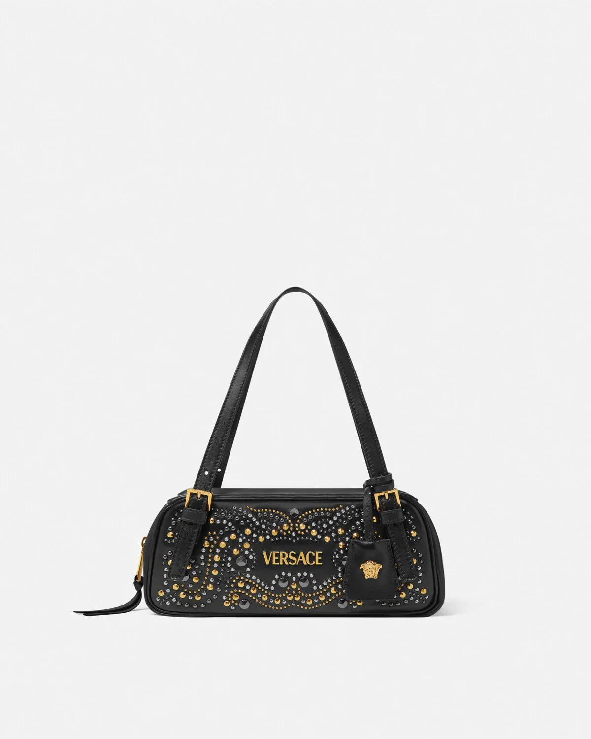 Studded Versace Tag Bowling Bag - 1