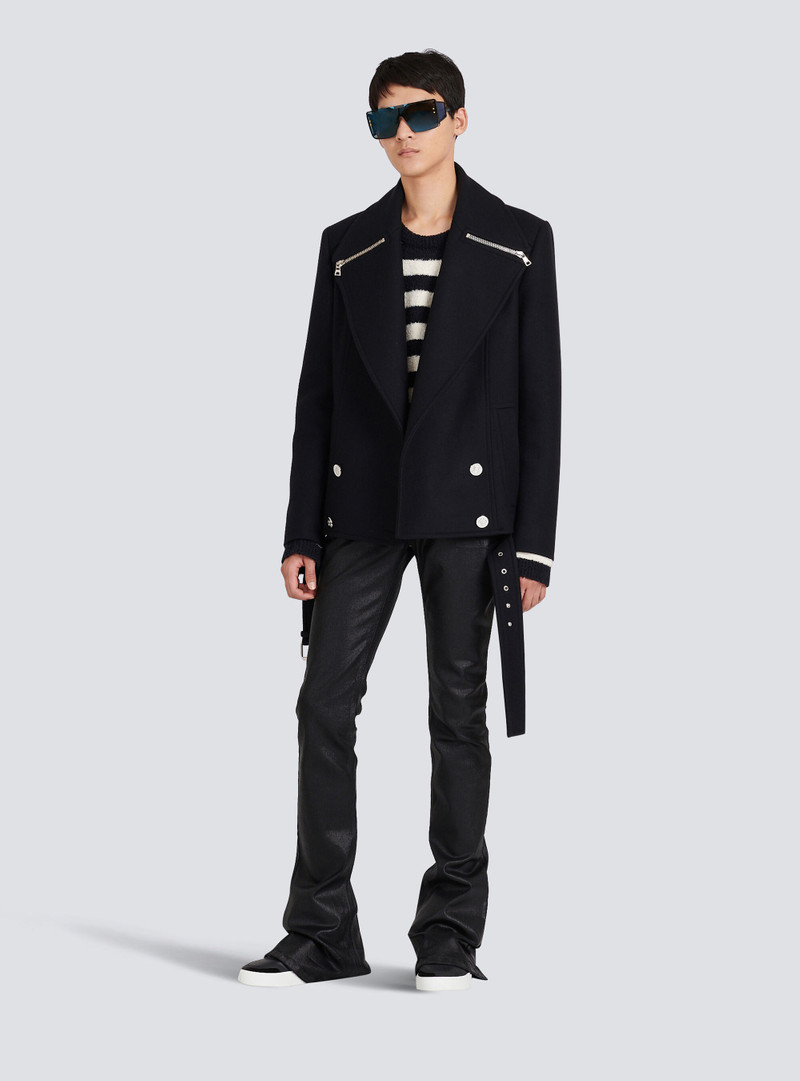 Balmain Cropped wool coat outlook