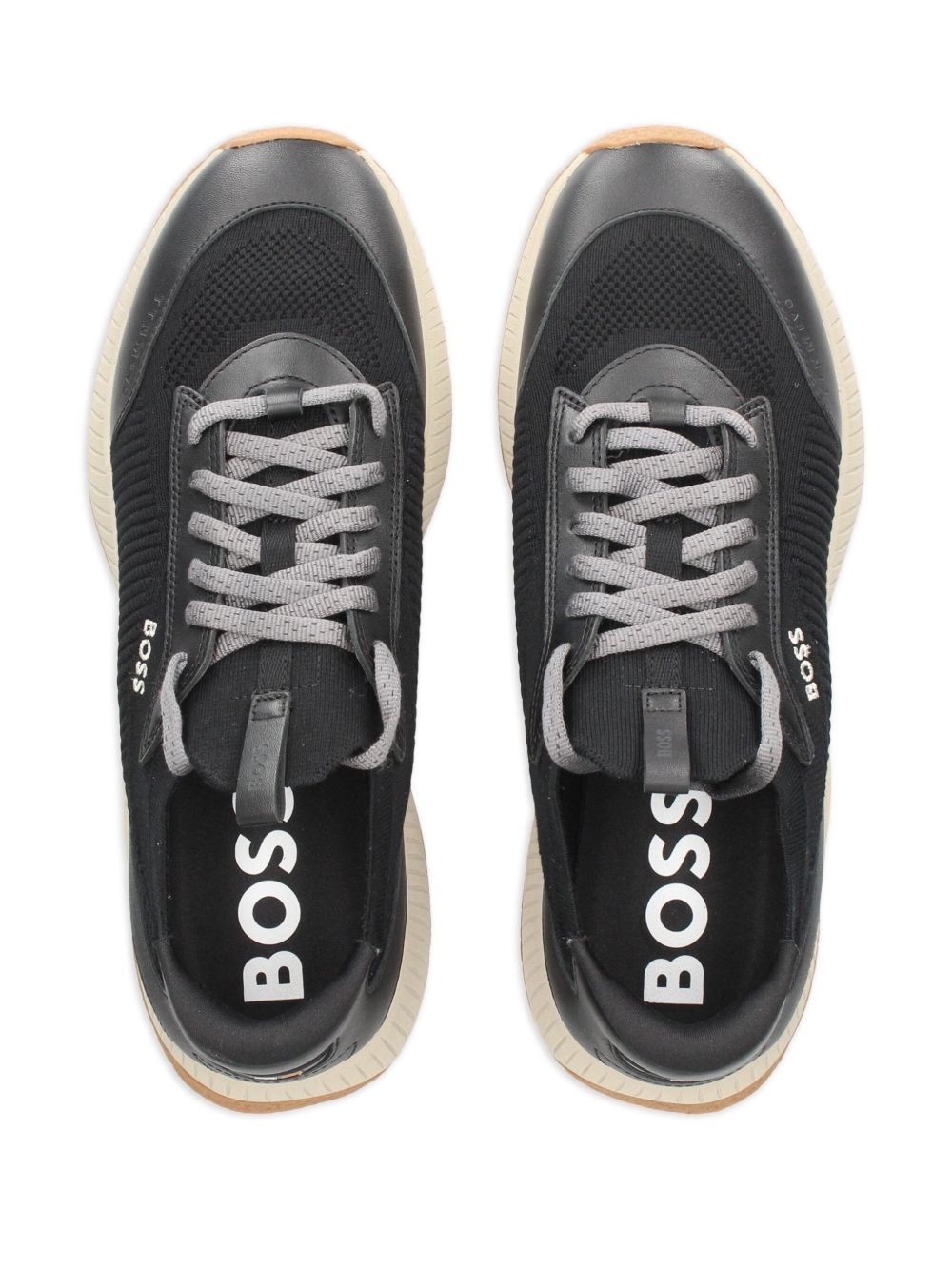 logo-print knitted sneakers - 4