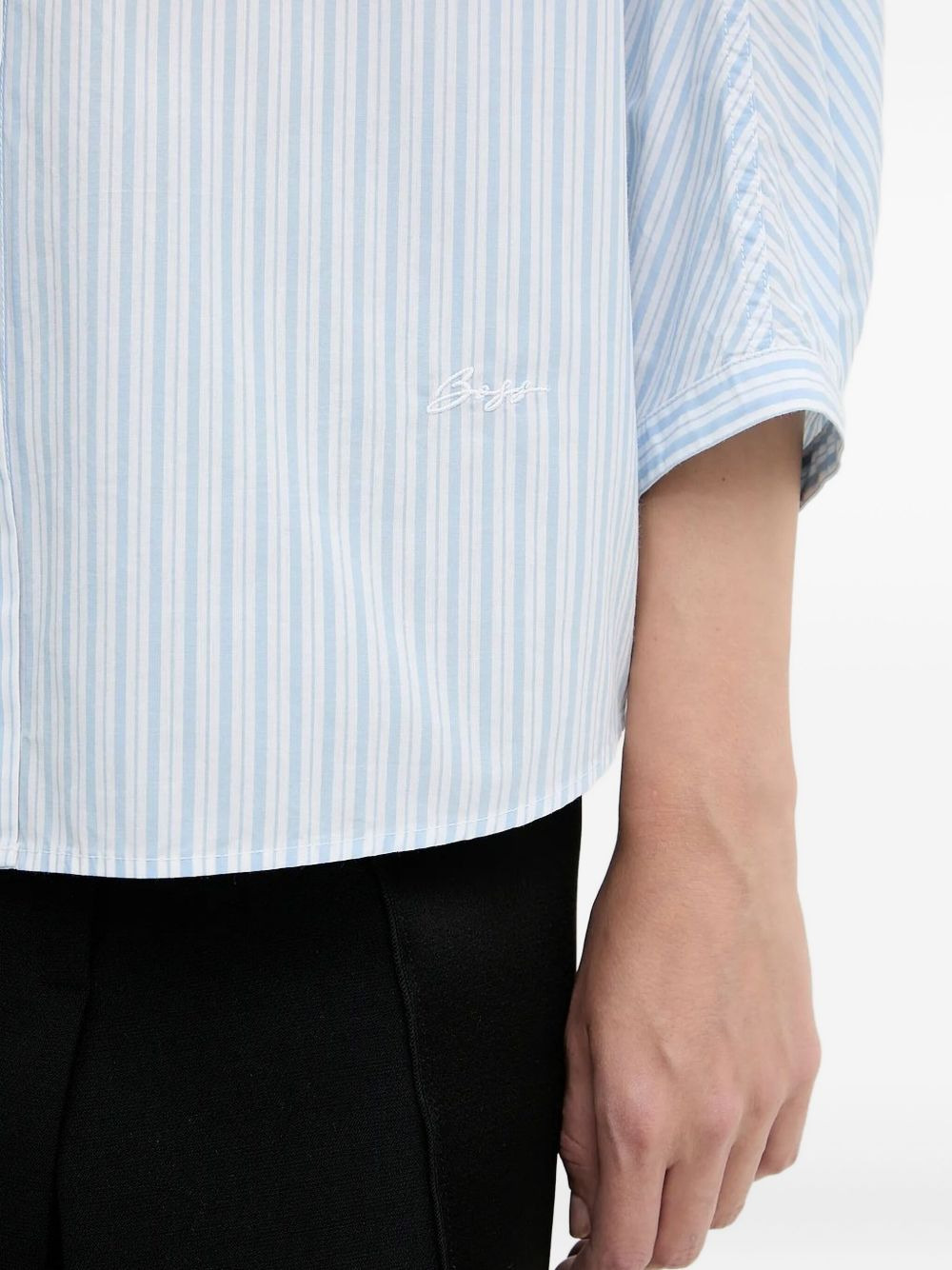 striped panelled shirt - 3