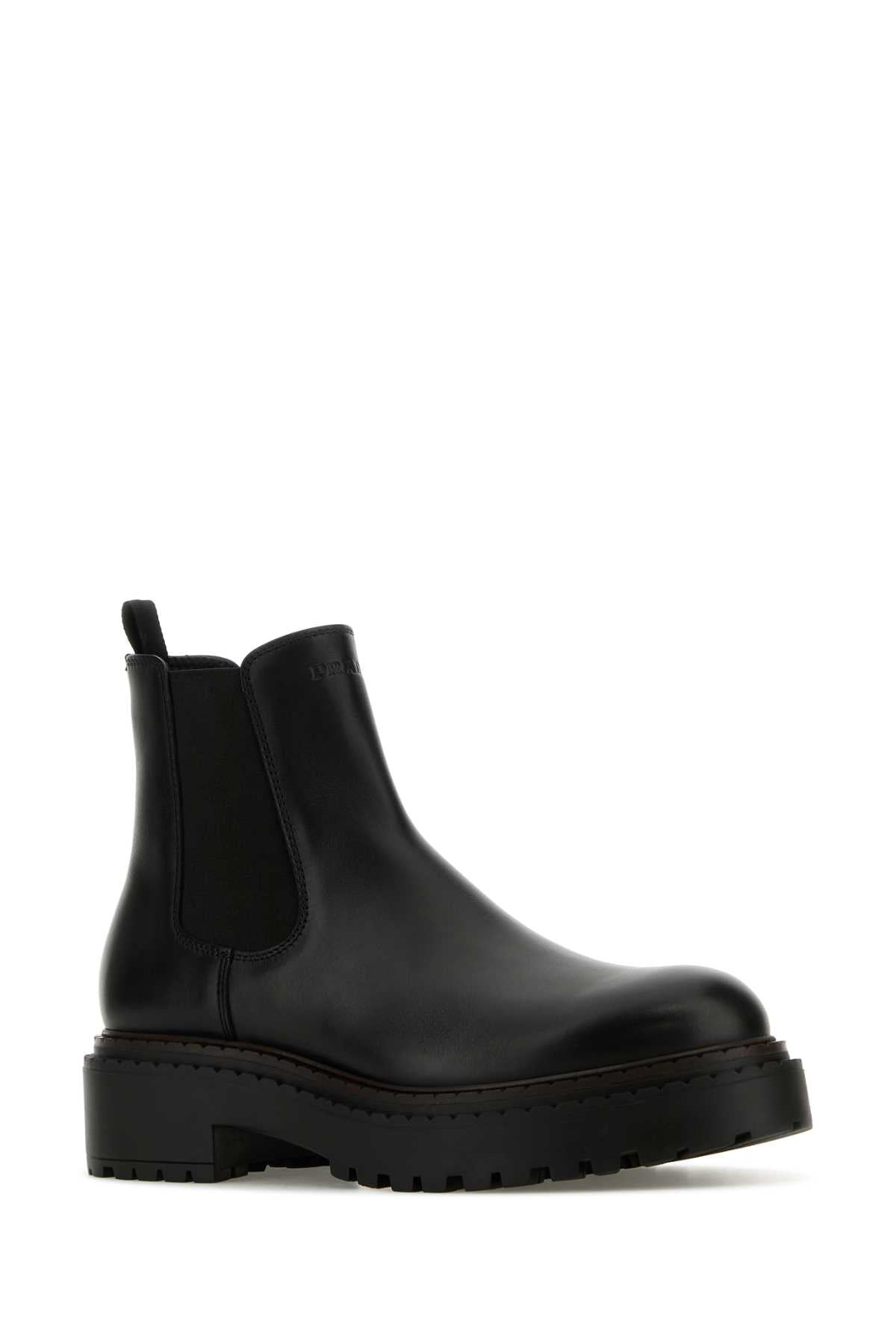 Prada Men Black Leather Ankle Boots - 2