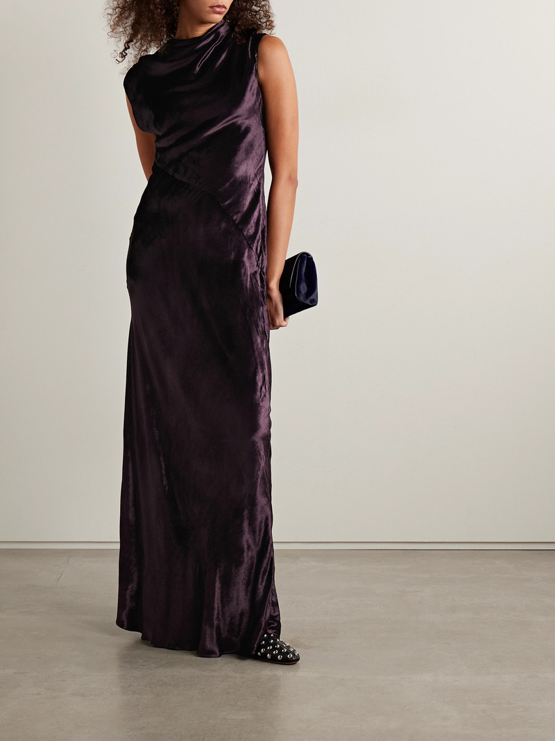 TWP Back To You Open-back Draped Velvet Gown outlook