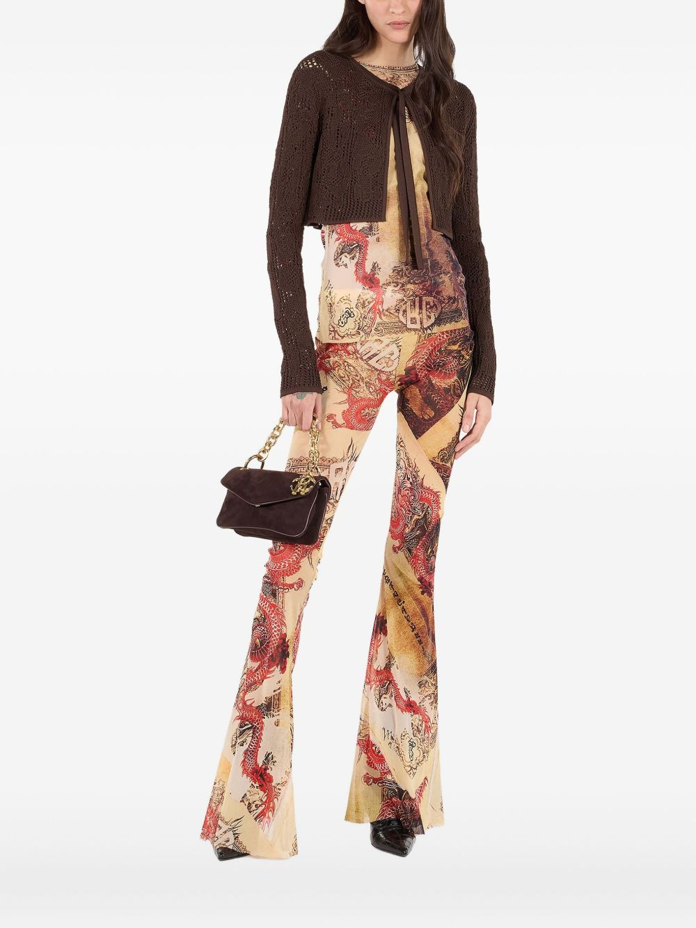 dragon-motif long-sleeve top - 2