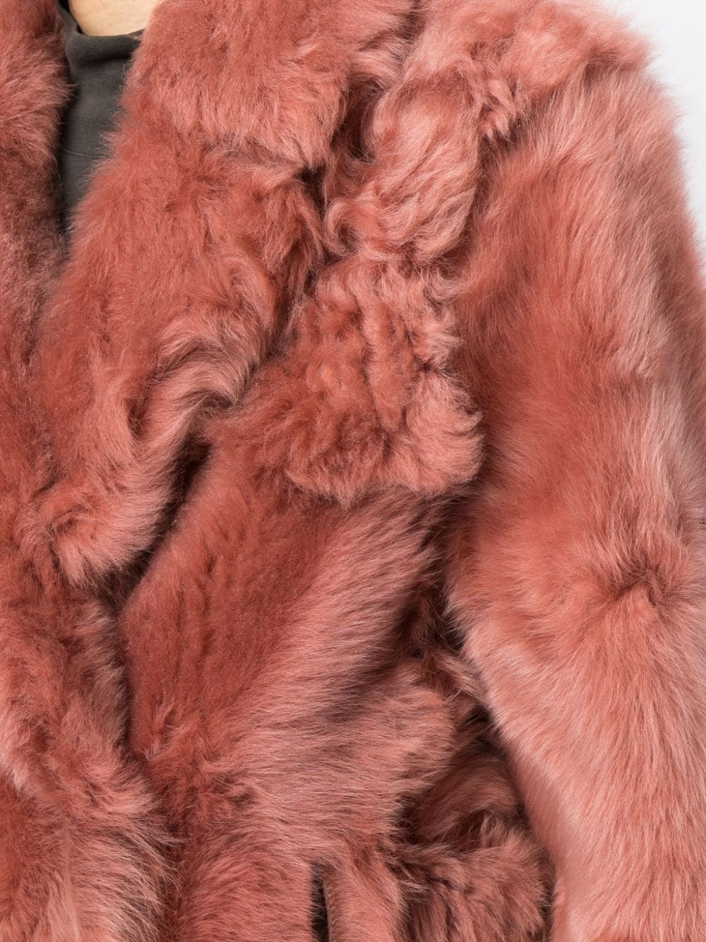 cropped shearling leather jacket - 5