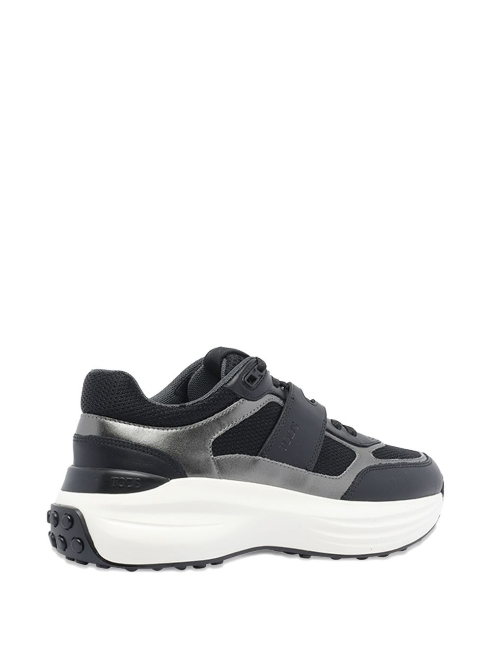 leather-panelled lace-up sneakers - 4
