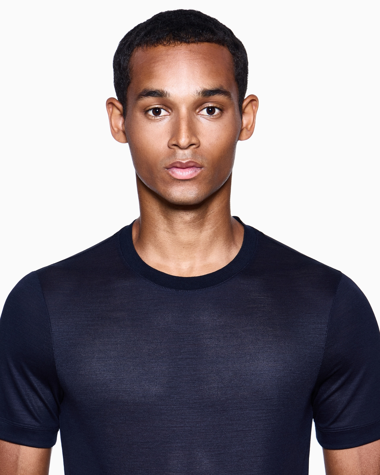 PLAIN-KNIT JERSEY T-SHIRT IN A SILK-AND-COTTON BLEND - 5
