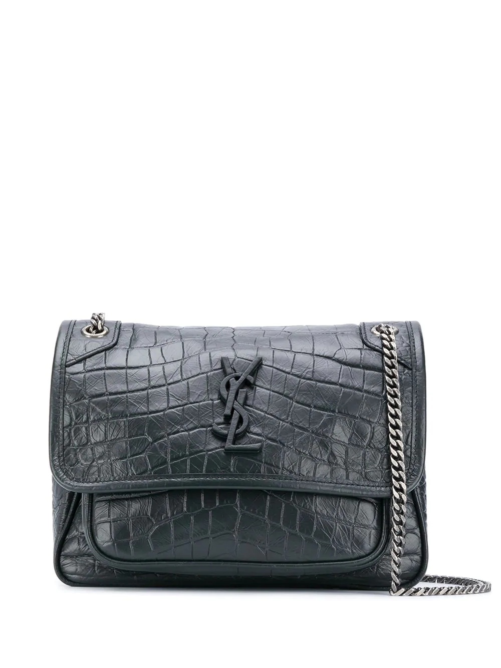 Niki crocodile-effect shoulder bag - 1