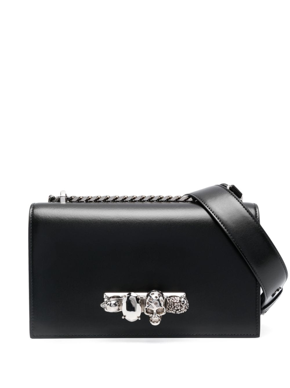 Jewelled leather shoulder bag - 1