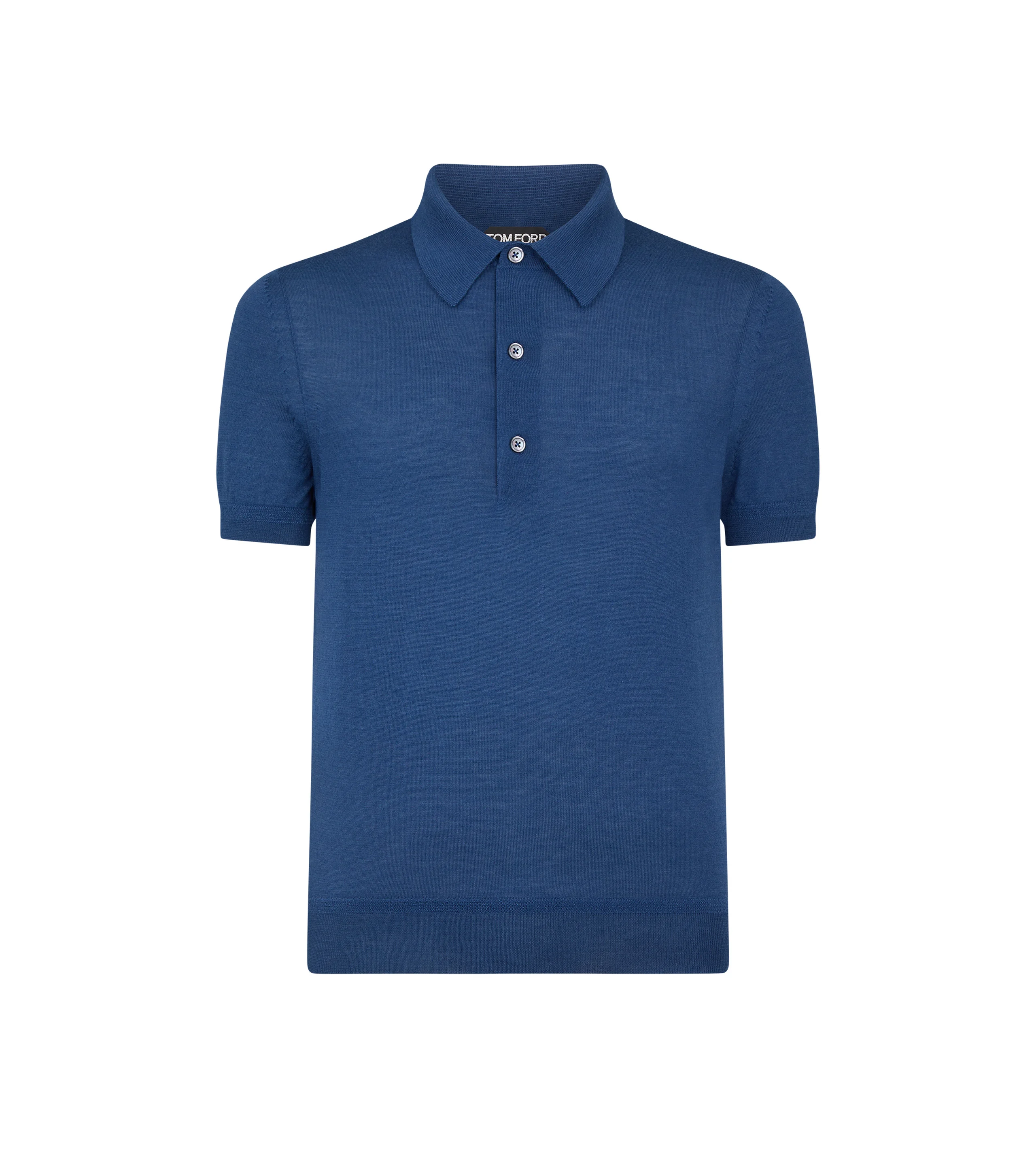 FINE GAUGE CASHMERE SILK KNIT POLO - 1