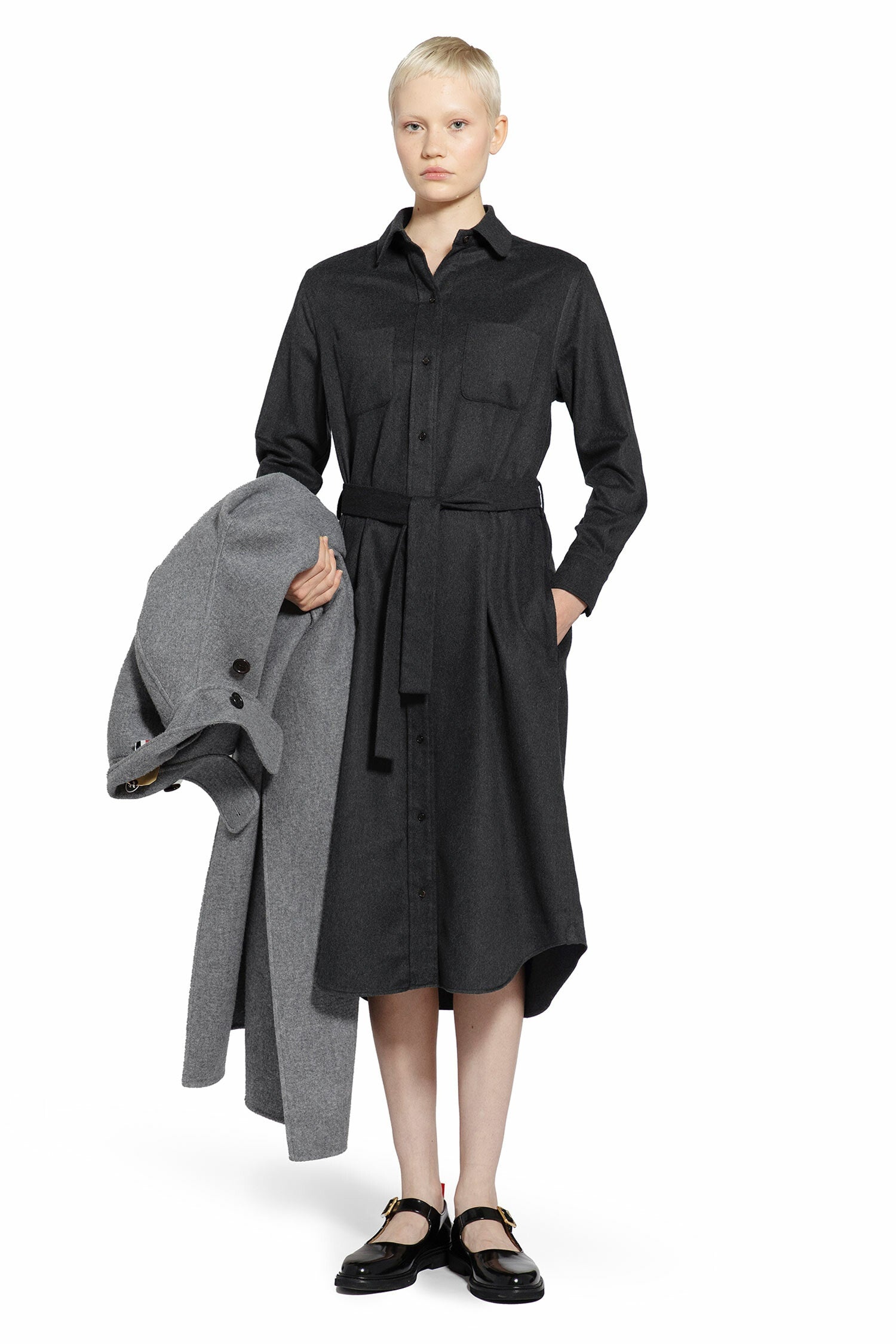 THOM BROWNE WOMAN BLACK COATS - 2