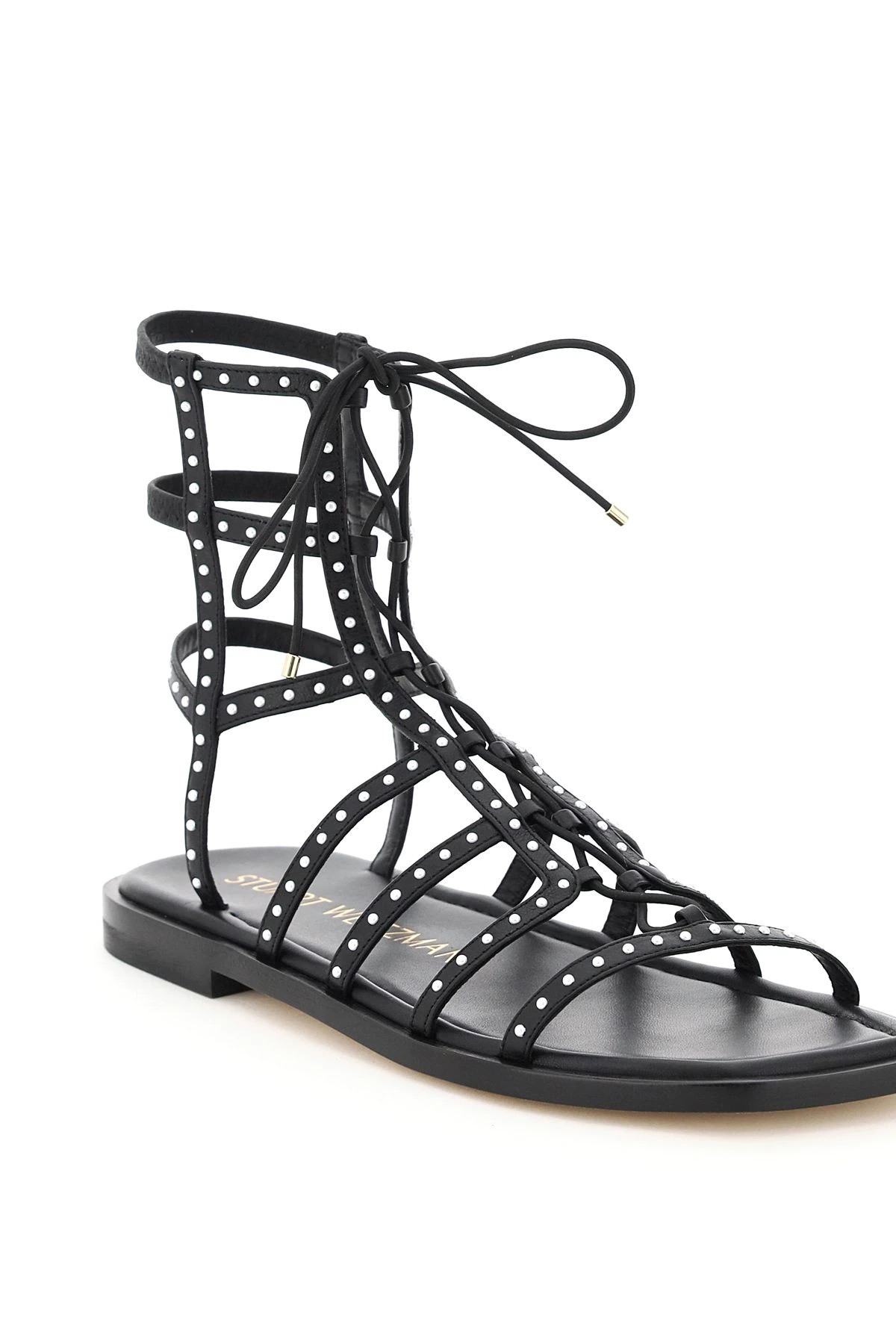 KORA BEADED LACE-UP GLADIATOR SANDALS - 4