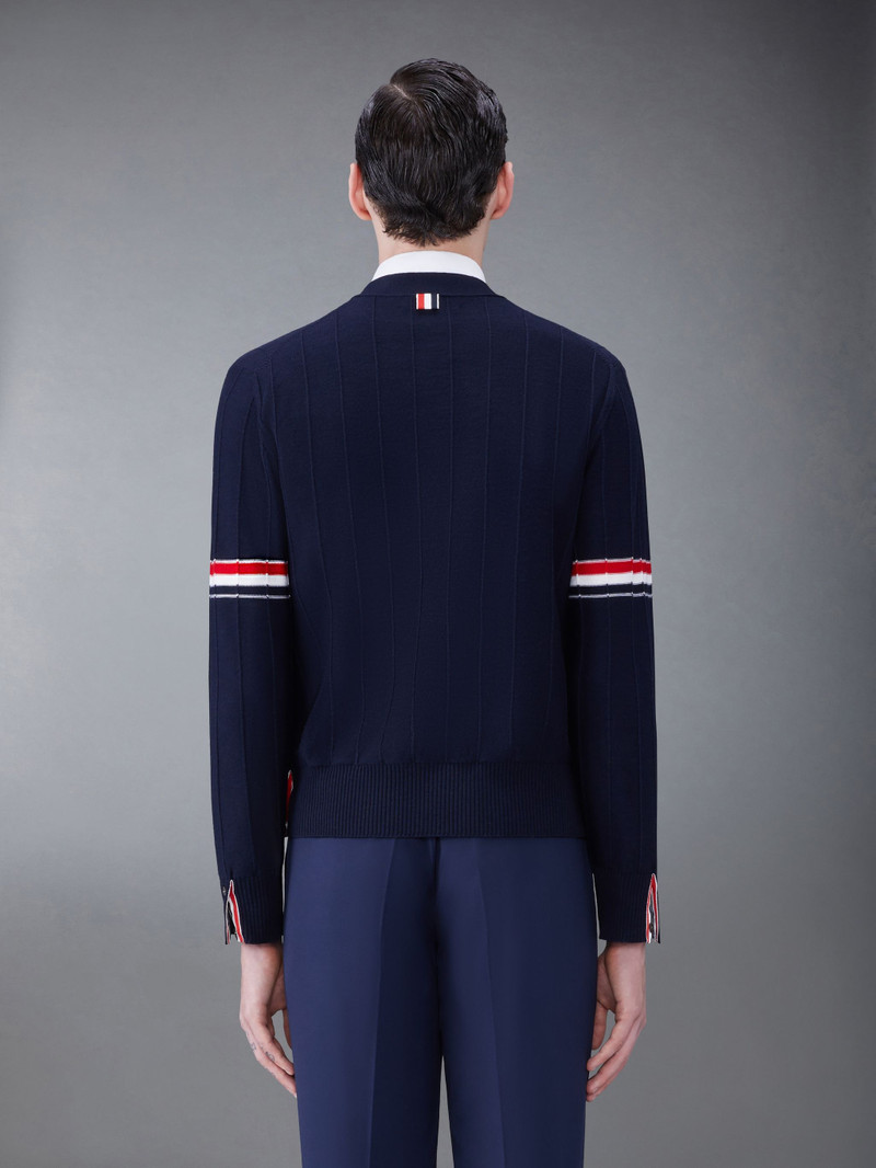 Thom Browne RWB Stripe V-neck cardigan outlook