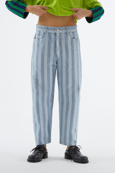 SUNNEI WHITE STRIPED DENIM PANTS outlook