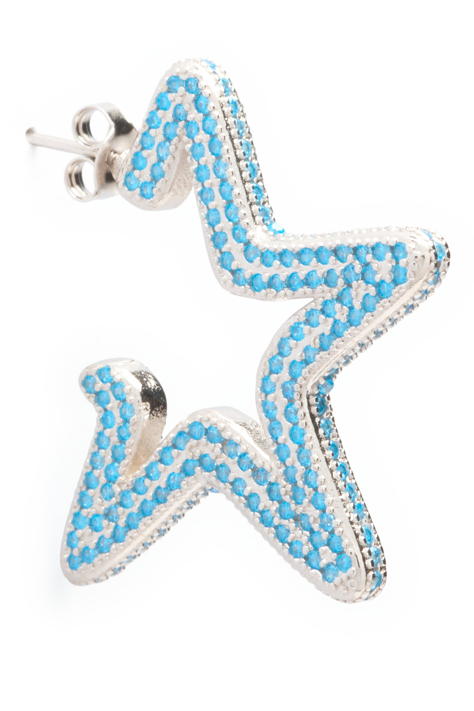 SOFT BLUE SUPER STAR HOOPS - 3