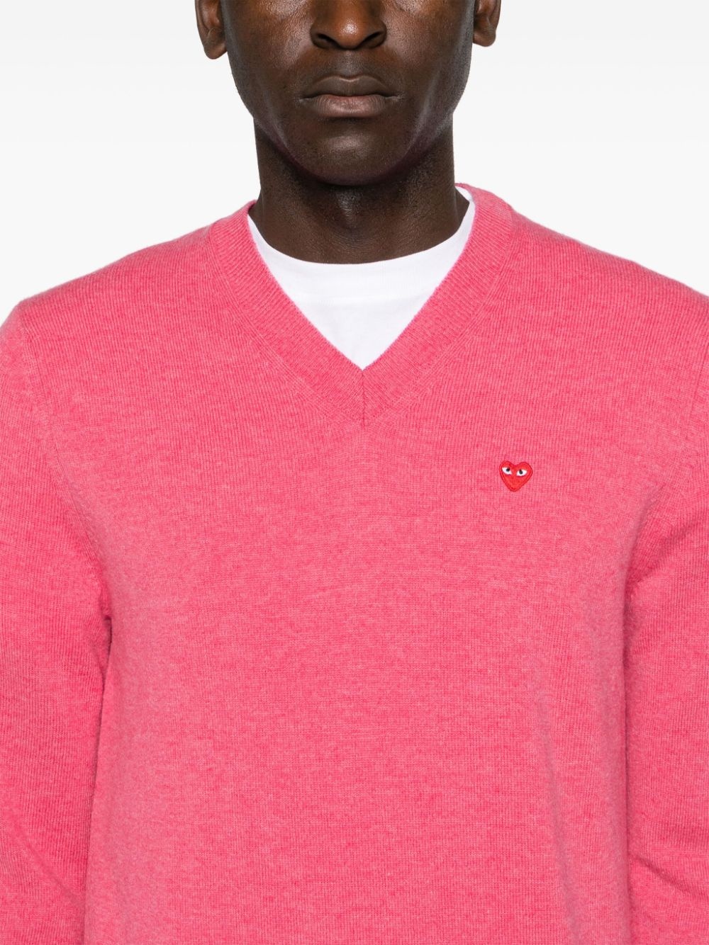 heart-patch wool jumper - 6