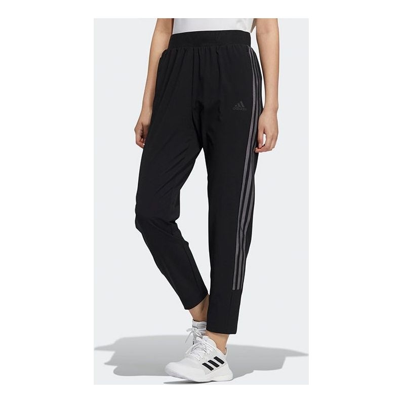 (WMNS) adidas Logo Alphabet Printing Long Pants/Trousers Black H09725 - 1