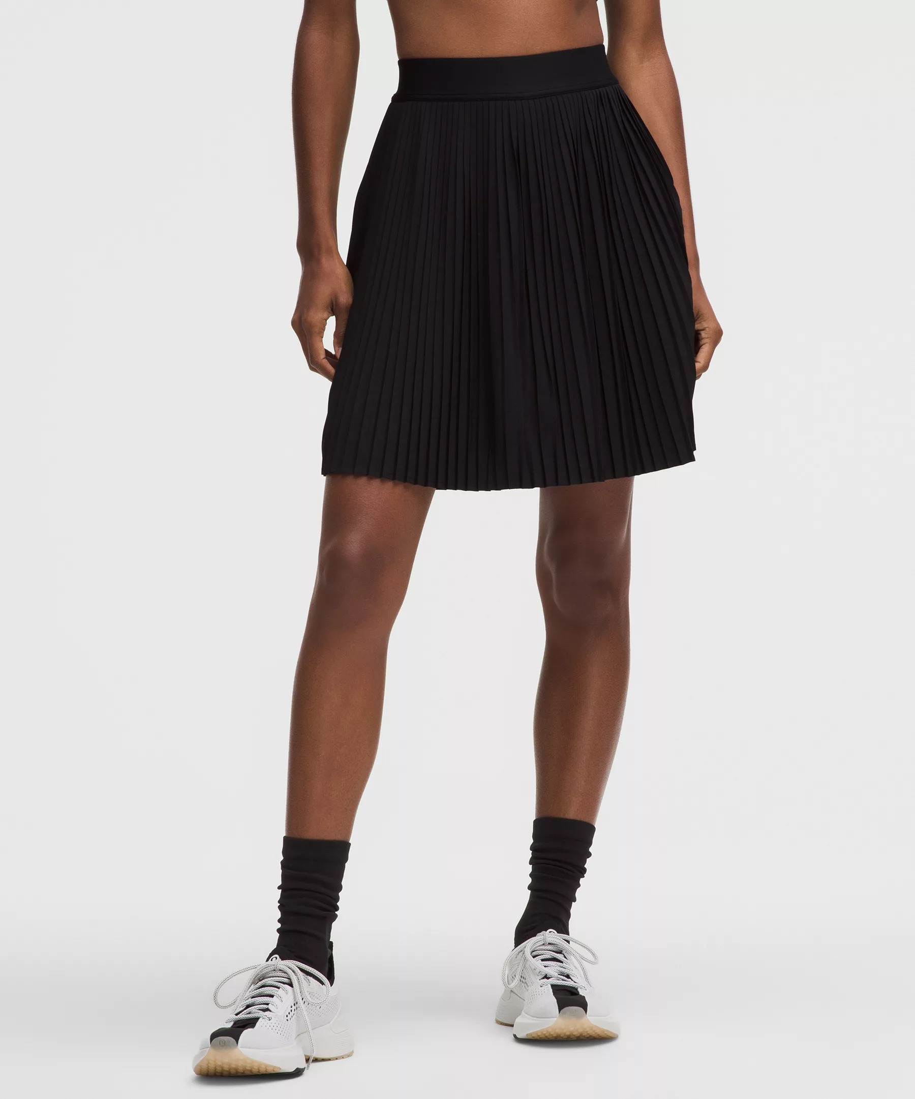 Pleated High-Rise Knee-Length Tennis Skirt - 2