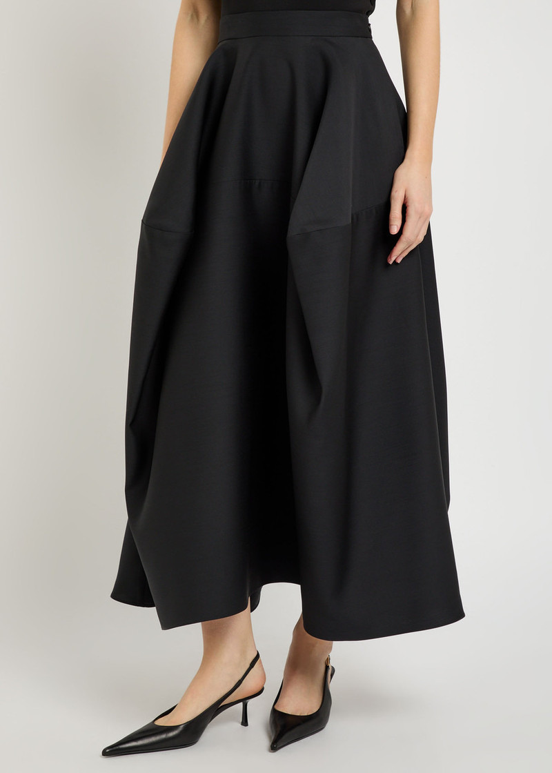 HEIRLOME Heirlome Emilia Draped Wool-blend Midi Skirt outlook