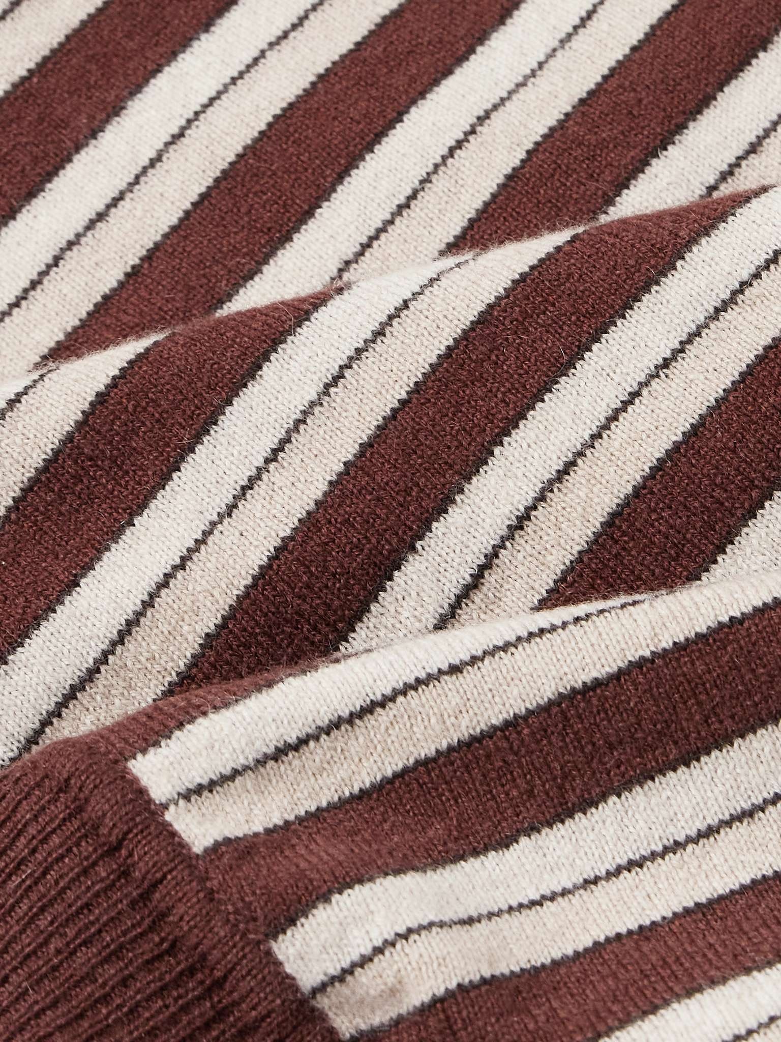 Hogan Striped Virgin Wool and Cashmere-Blend Polo Sweater - 4