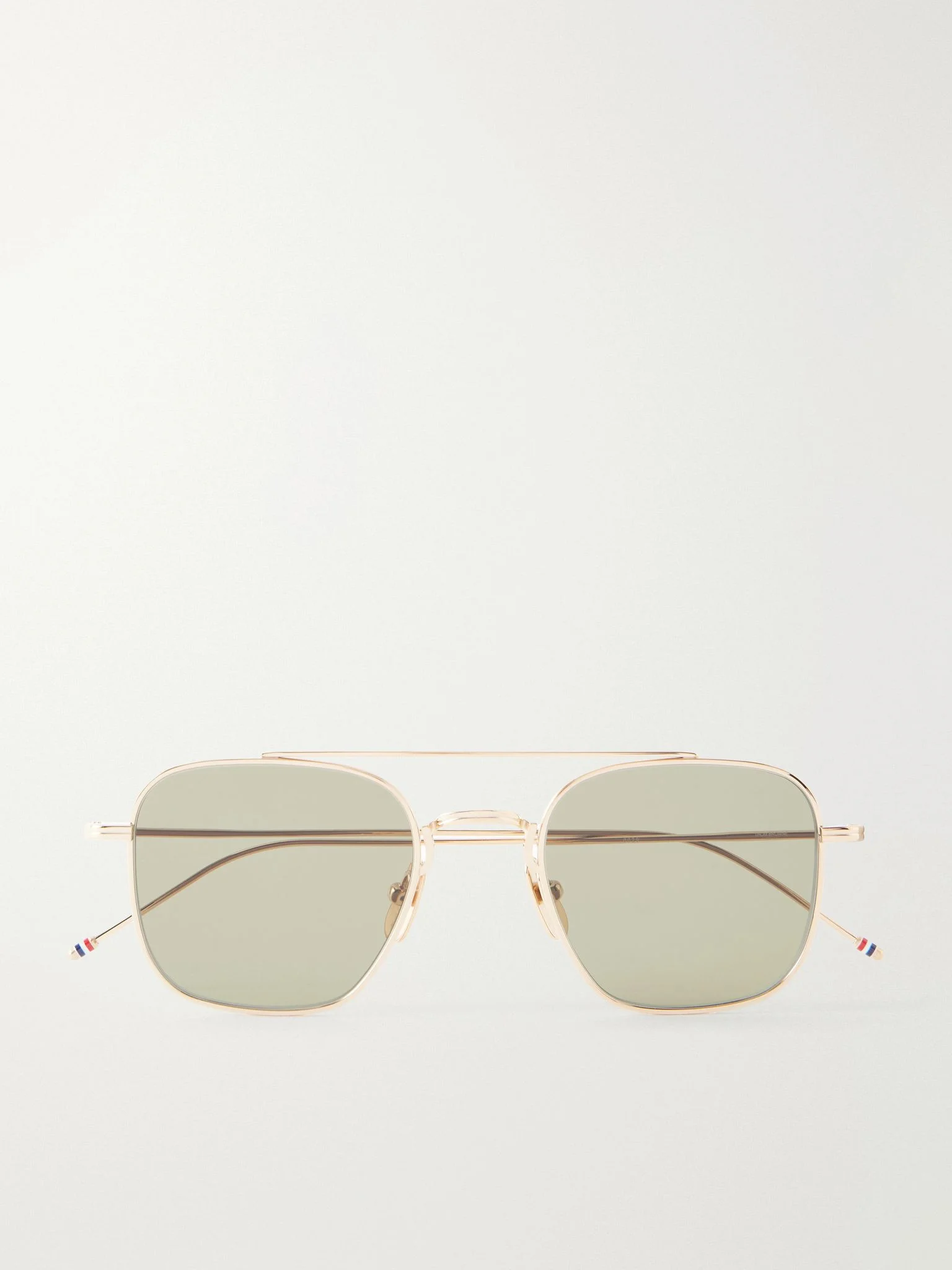 Aviator-Style Titanium Sunglasses Gold - 1