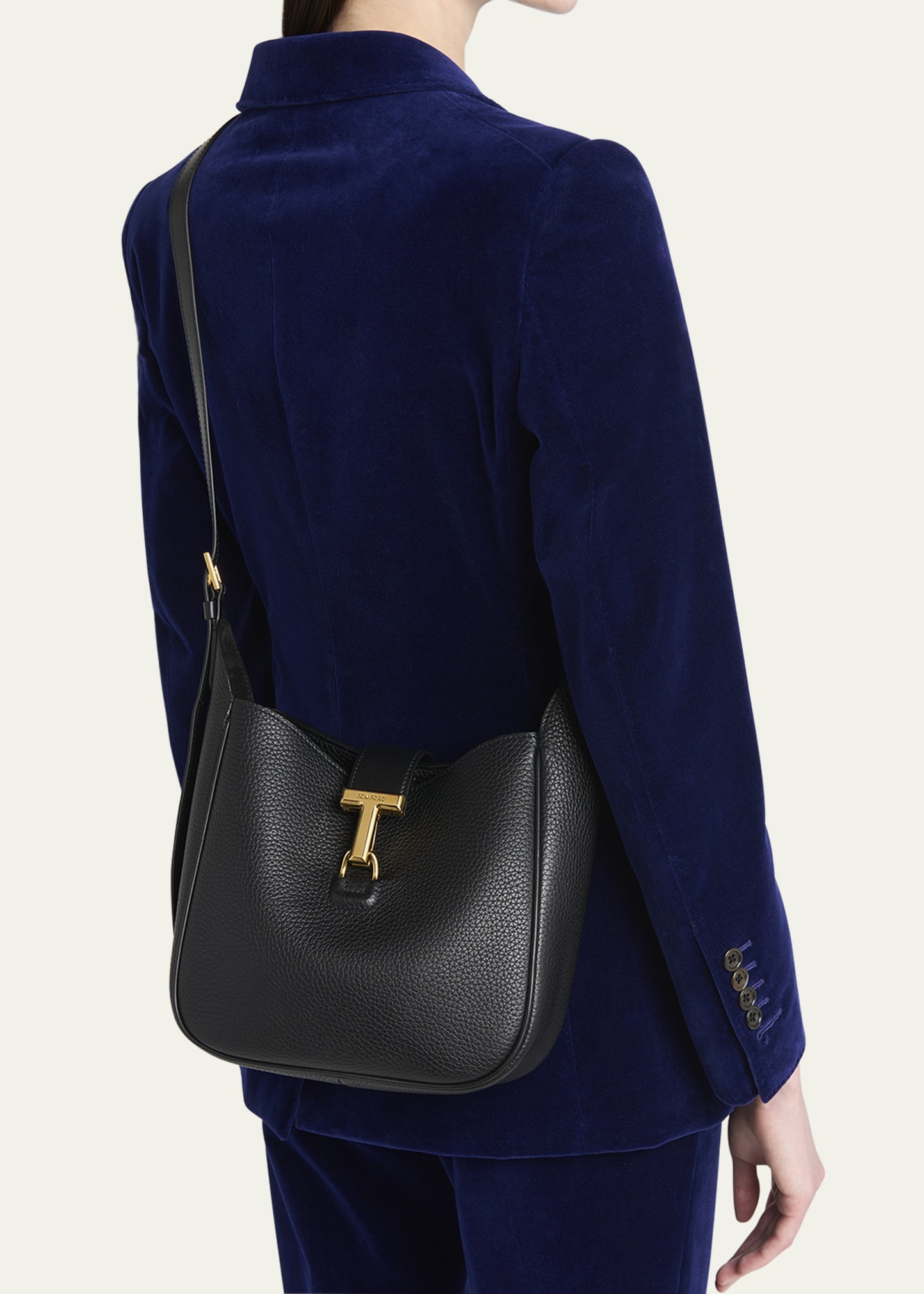 Monarch Small Hobo Bag in Grained Leather - 2