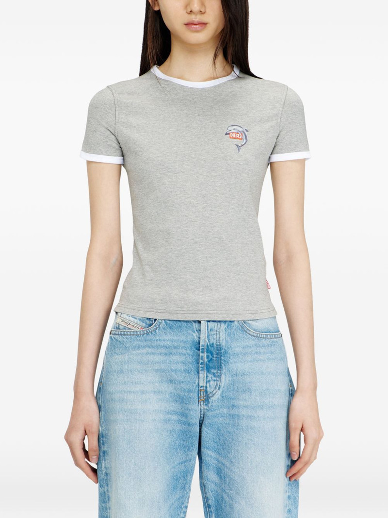 T-Uncuties-Long-S13 ringer dolphin-motif T-shirt 3