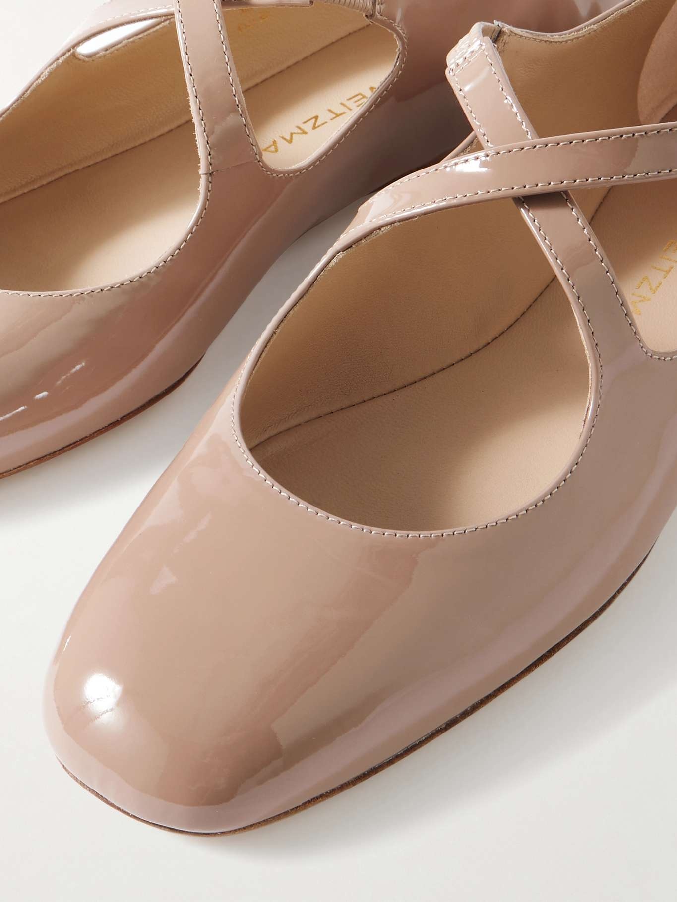 Clem patent-leather Mary Jane ballet flats Blush - 4