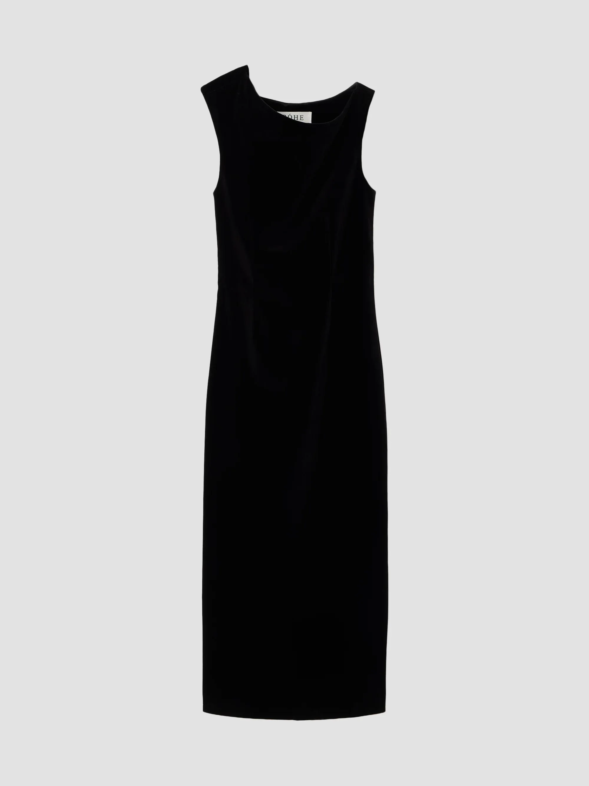 Women's Velvet One-Shoulder Column Gown - Black - 1