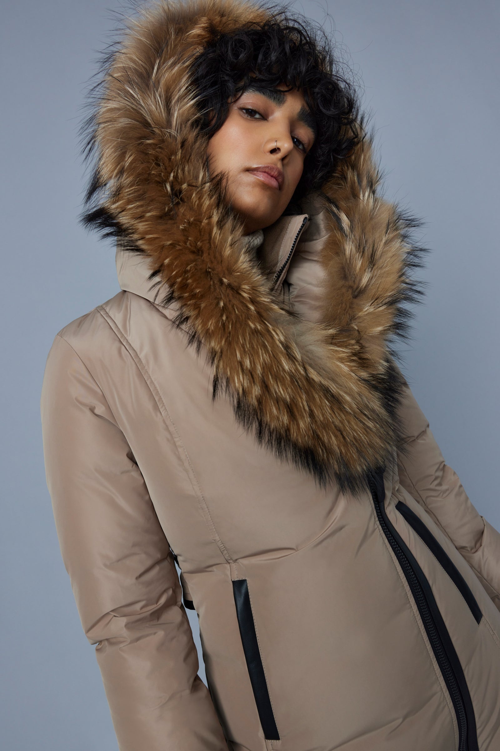 KAY down coat with natural fur Signature Mackage Collar - 5
