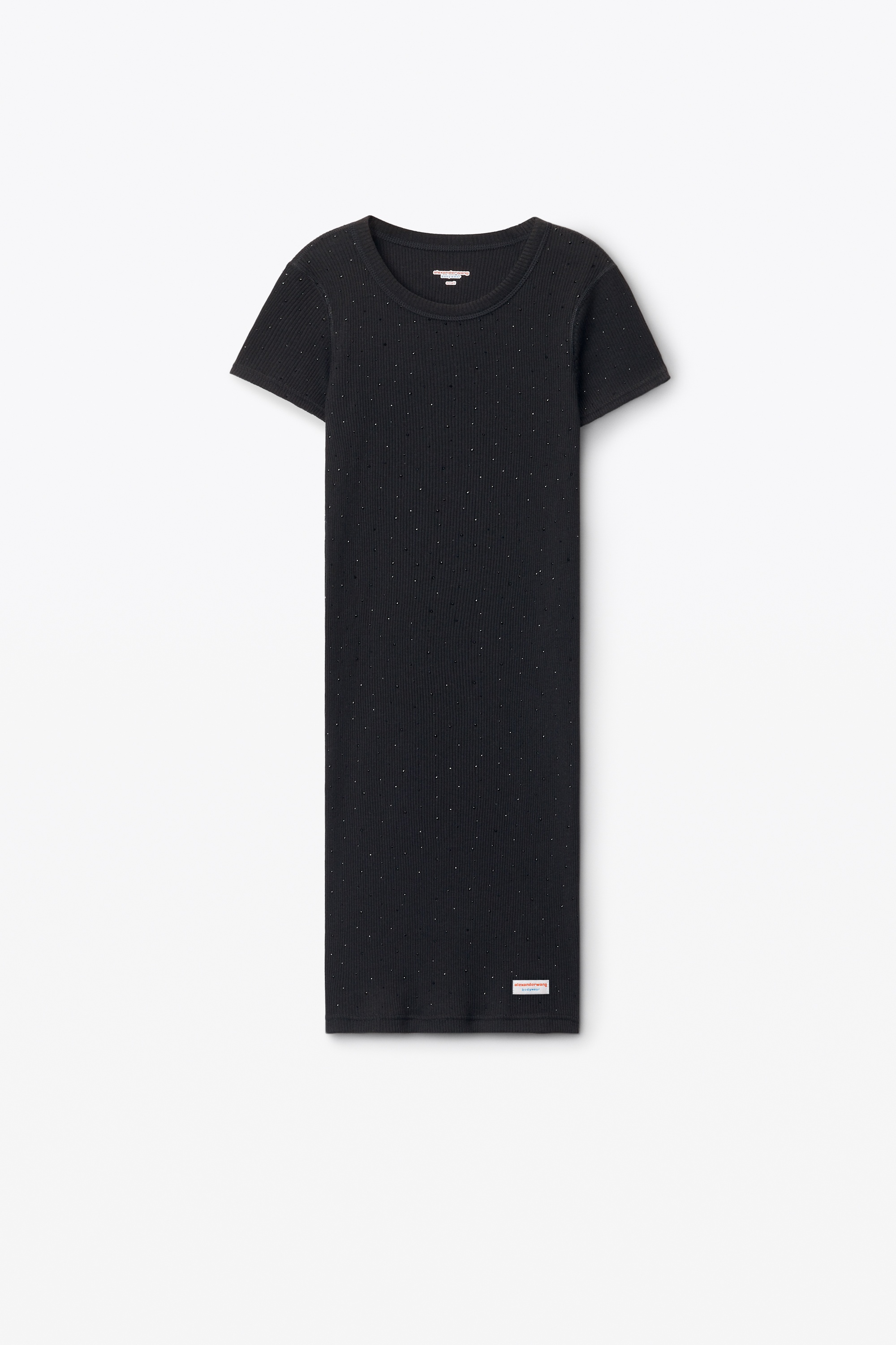 Crystal Hotfix Short-Sleeve Loungewear Minidress - 1