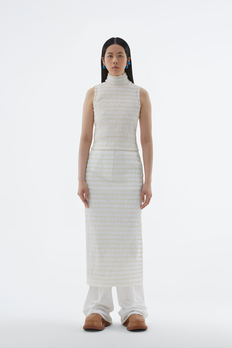 SUNNEI EMBROIDERED STRETCH CREAM TOP outlook