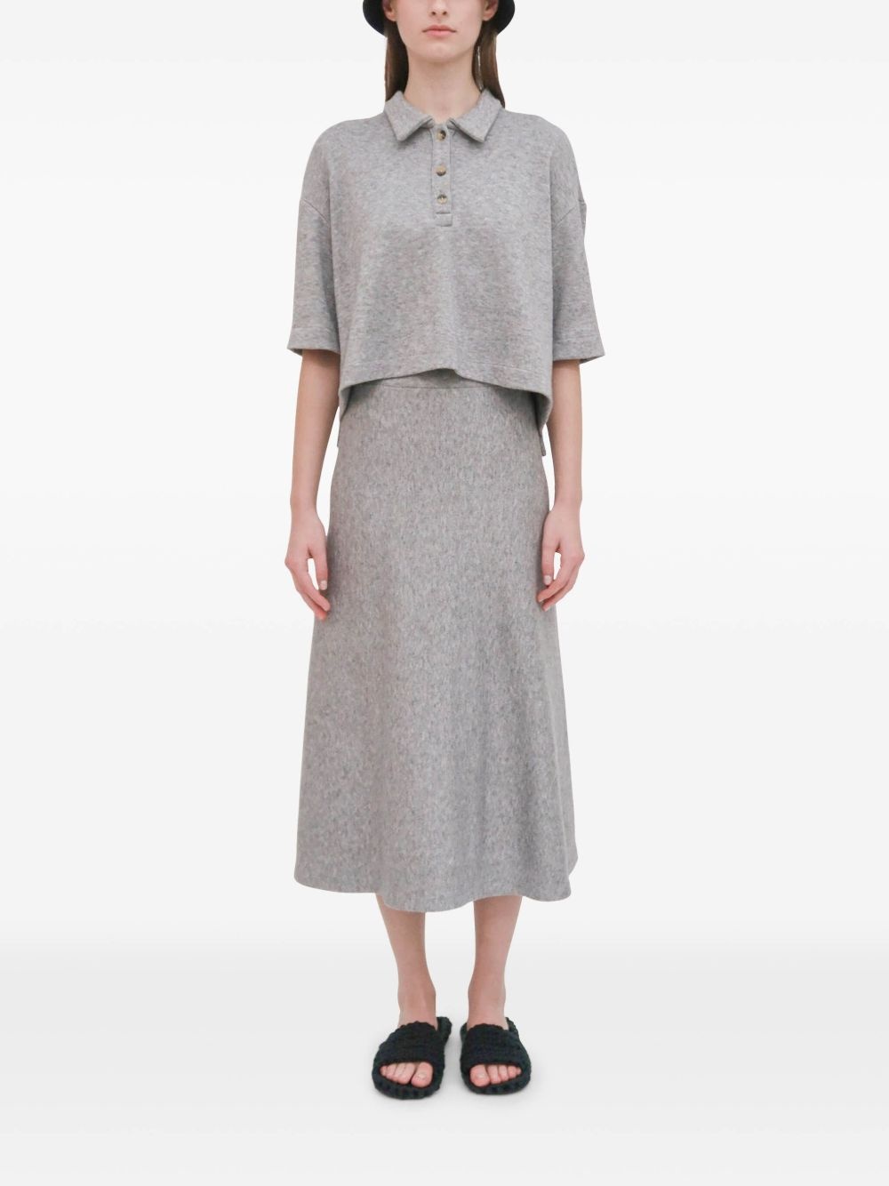 button-fastening polo top - 3