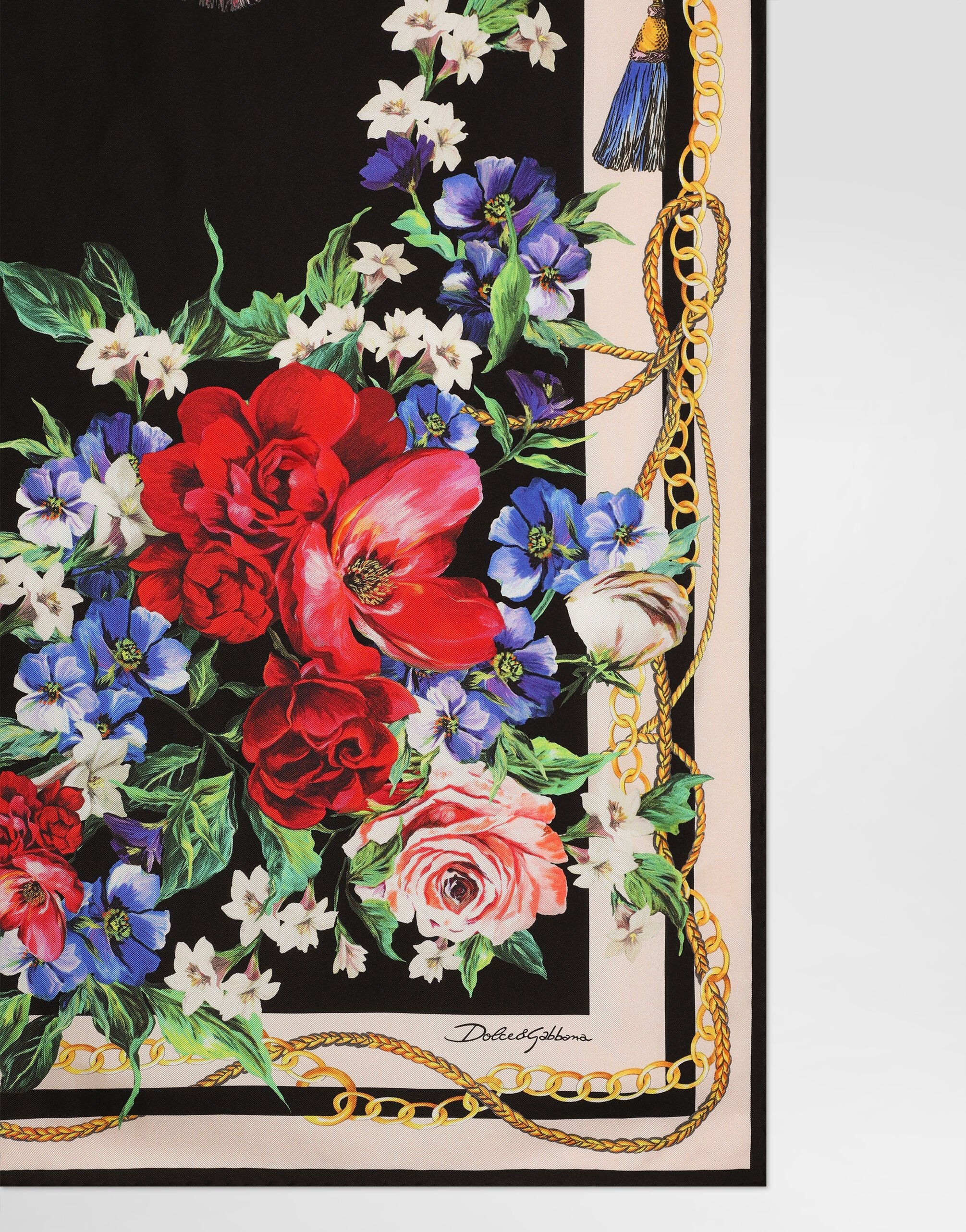 Floral-print silk twill foulard (70x70) - 2