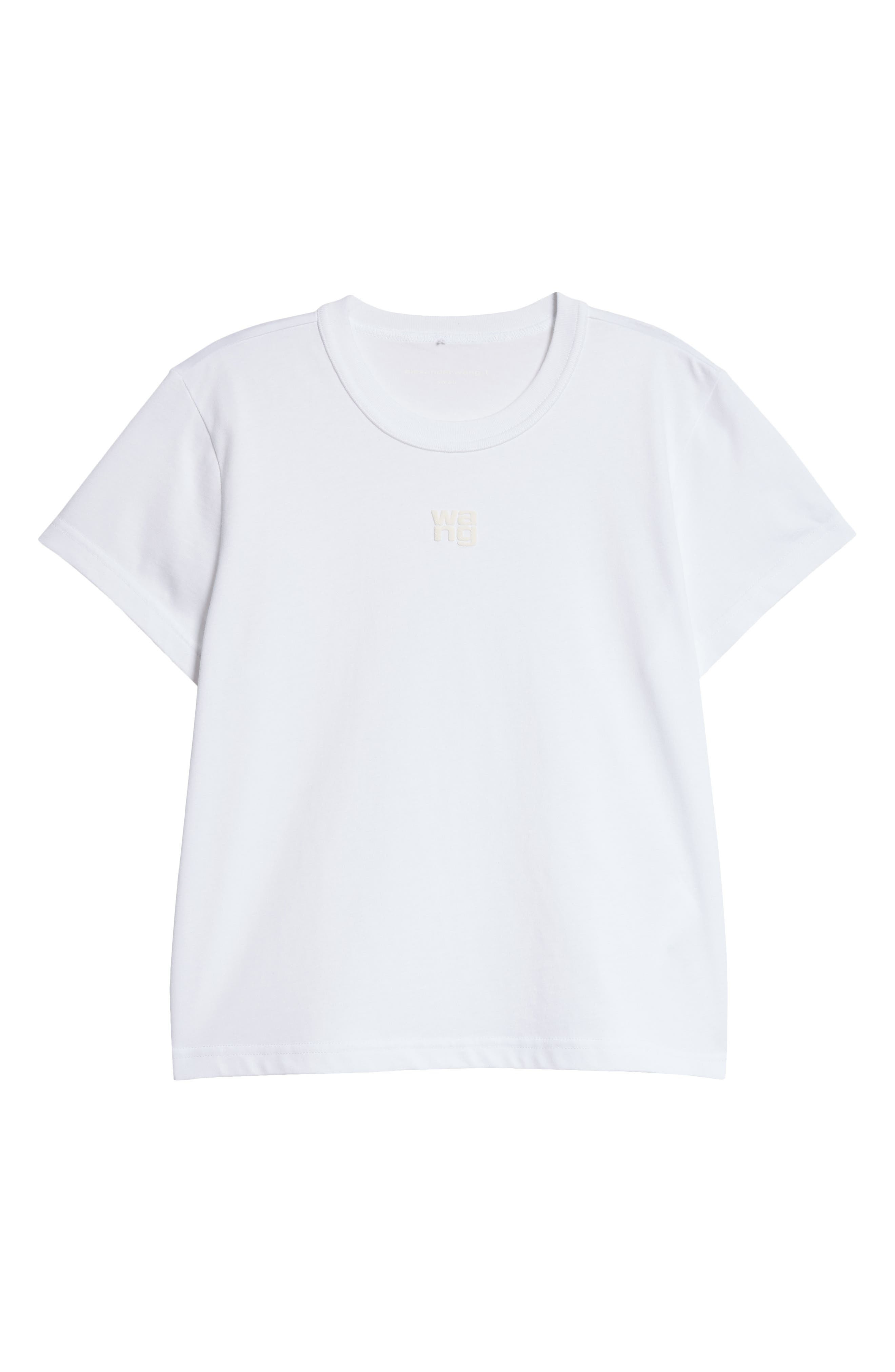 Alexander Wang Puff Logo Shrunken Cotton Jersey T-Shirt in White at Nordstrom - 5