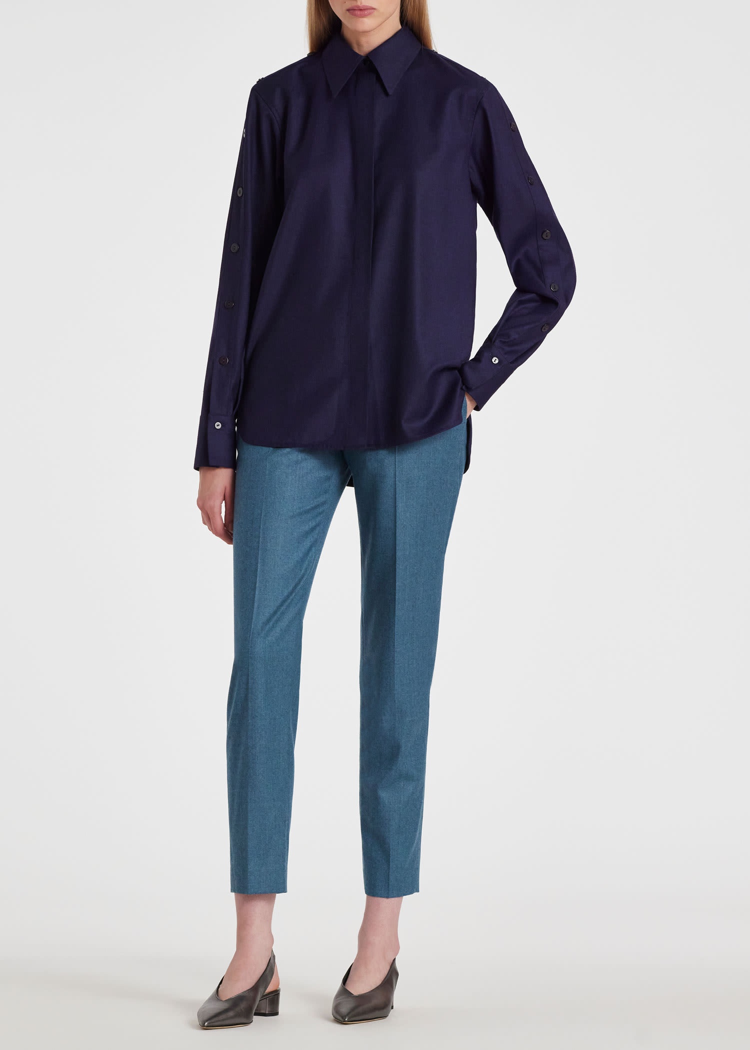 Wool-Cashmere Flannel Shirt - 5