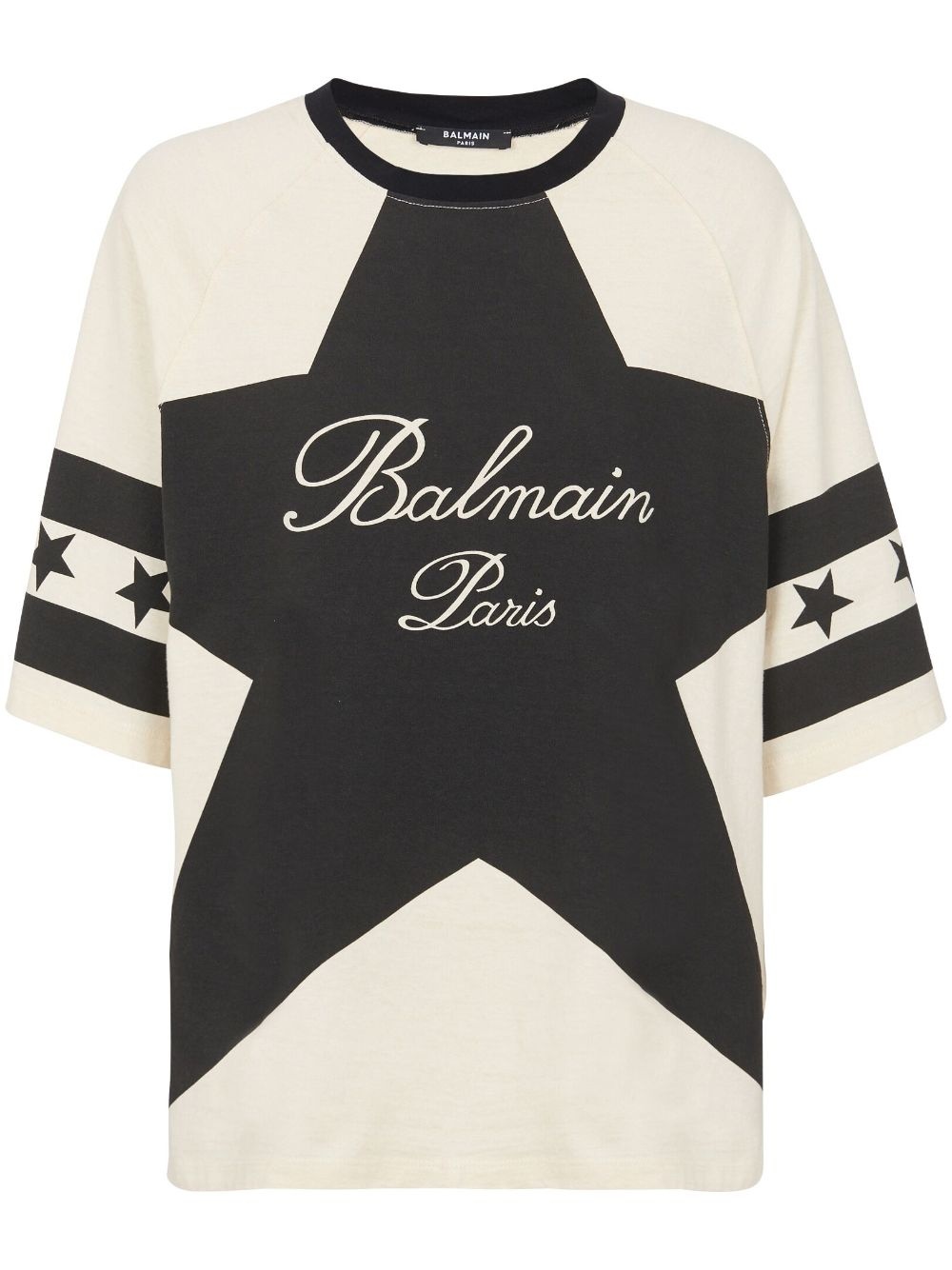 Balmain Logo Cotton T Shirt - 1