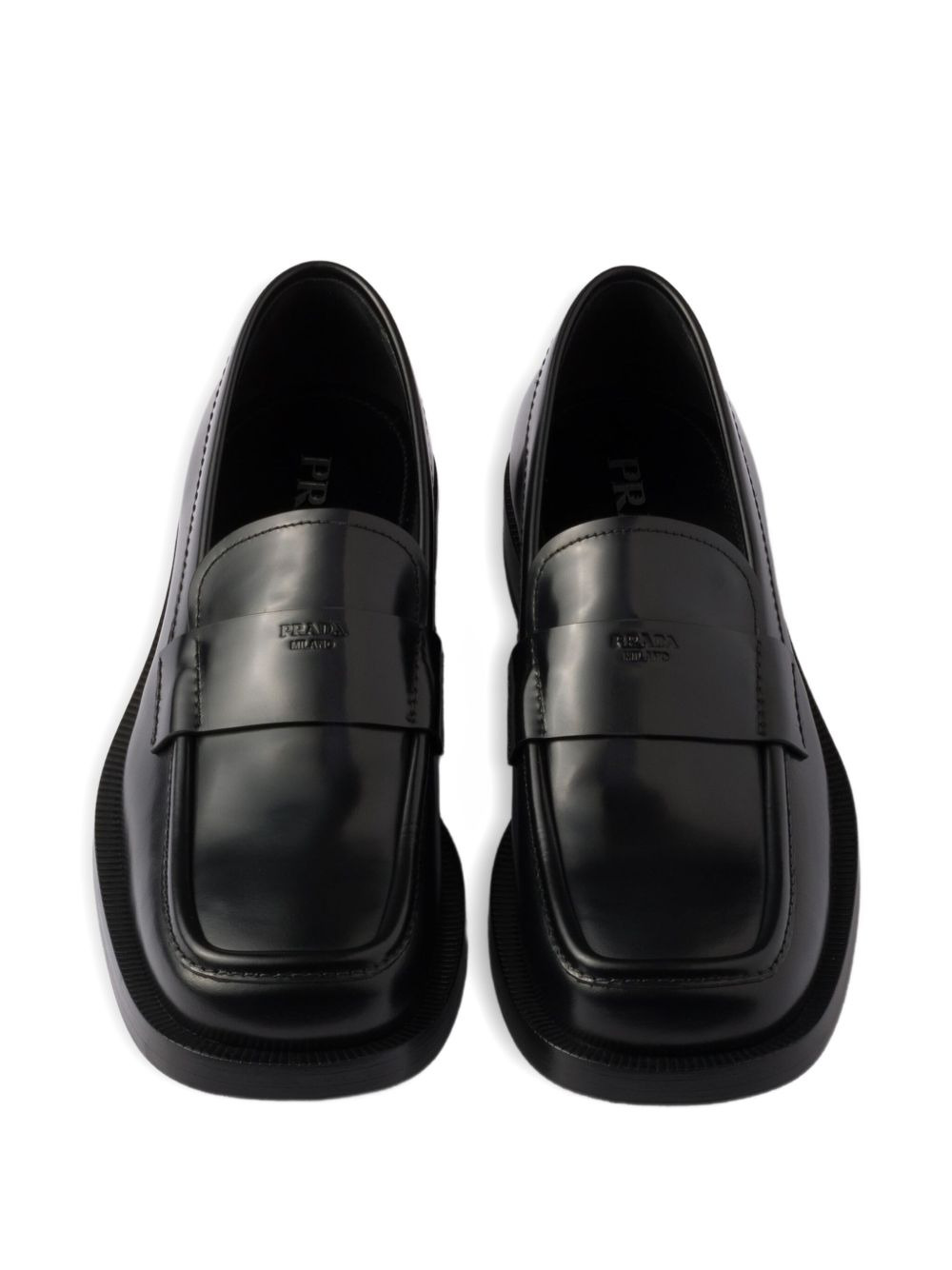 brushed leather loafers - 4